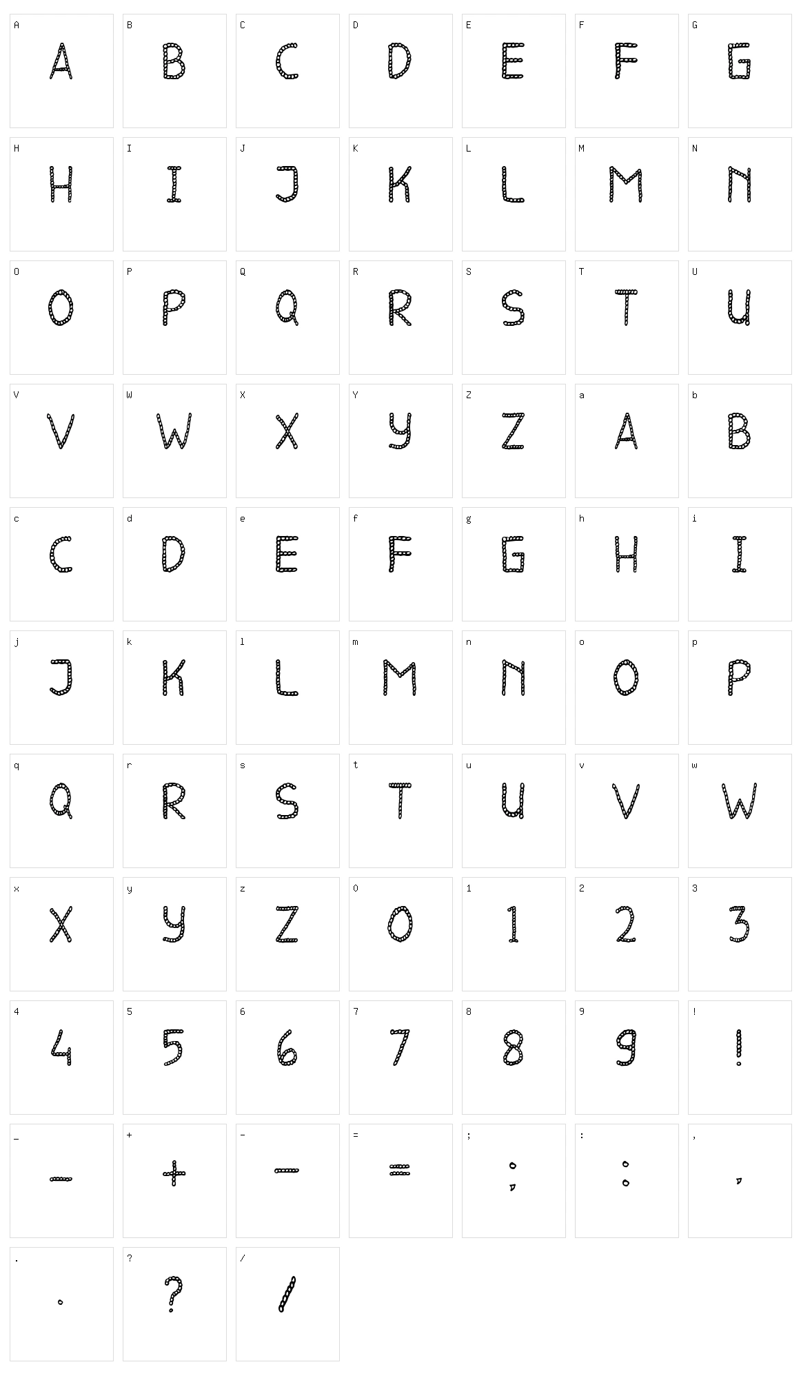 Stones Character Set