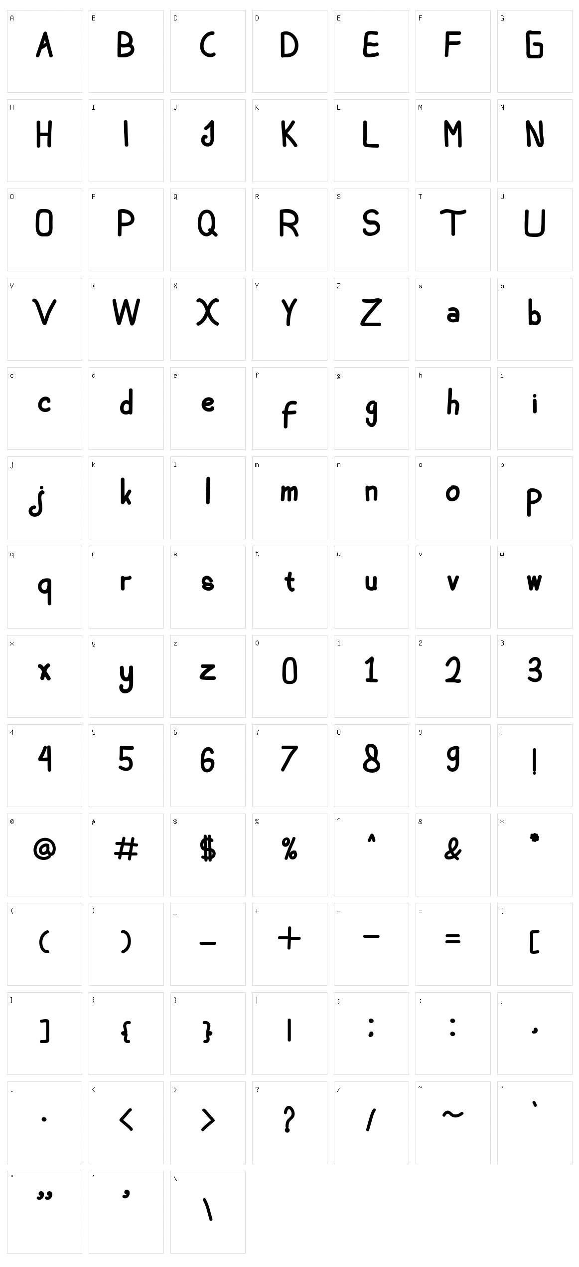 Hujan Tropis Character Set