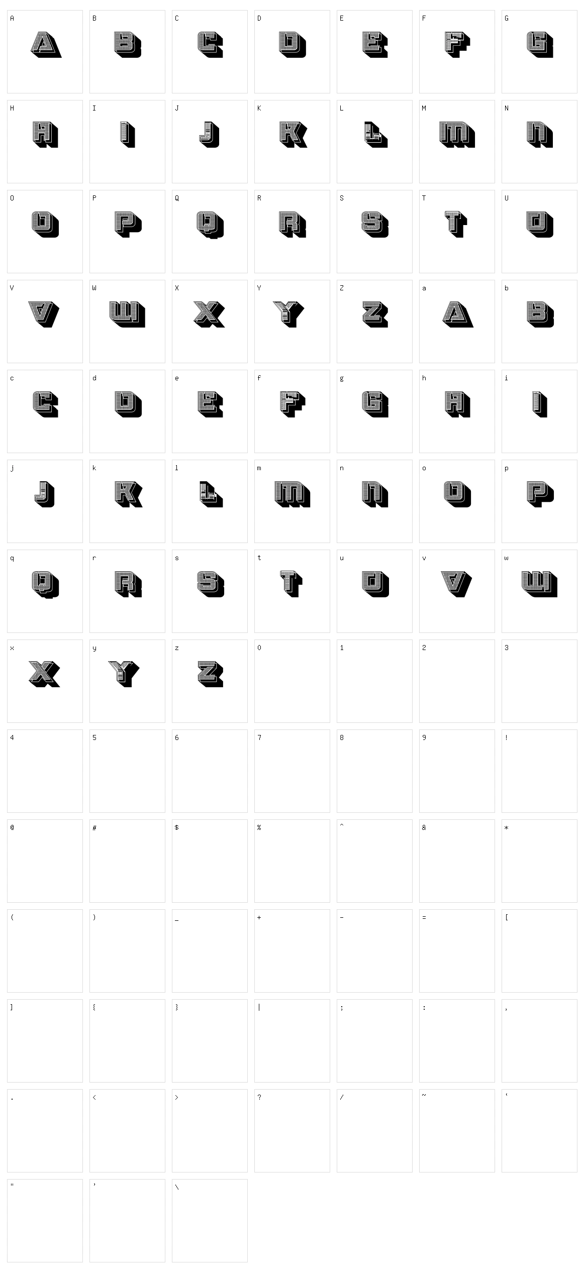 Strizhi Character Set