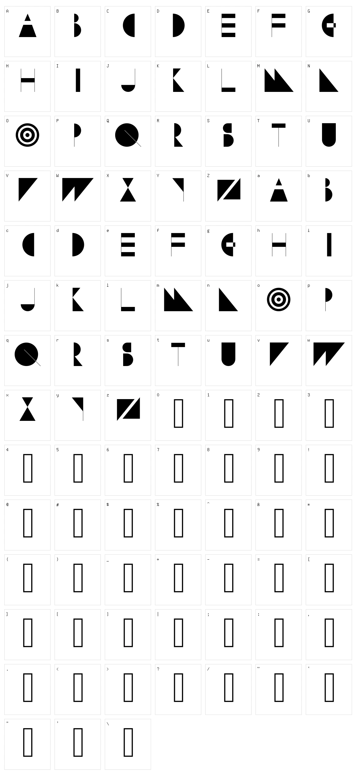 Subversion Display Character Set