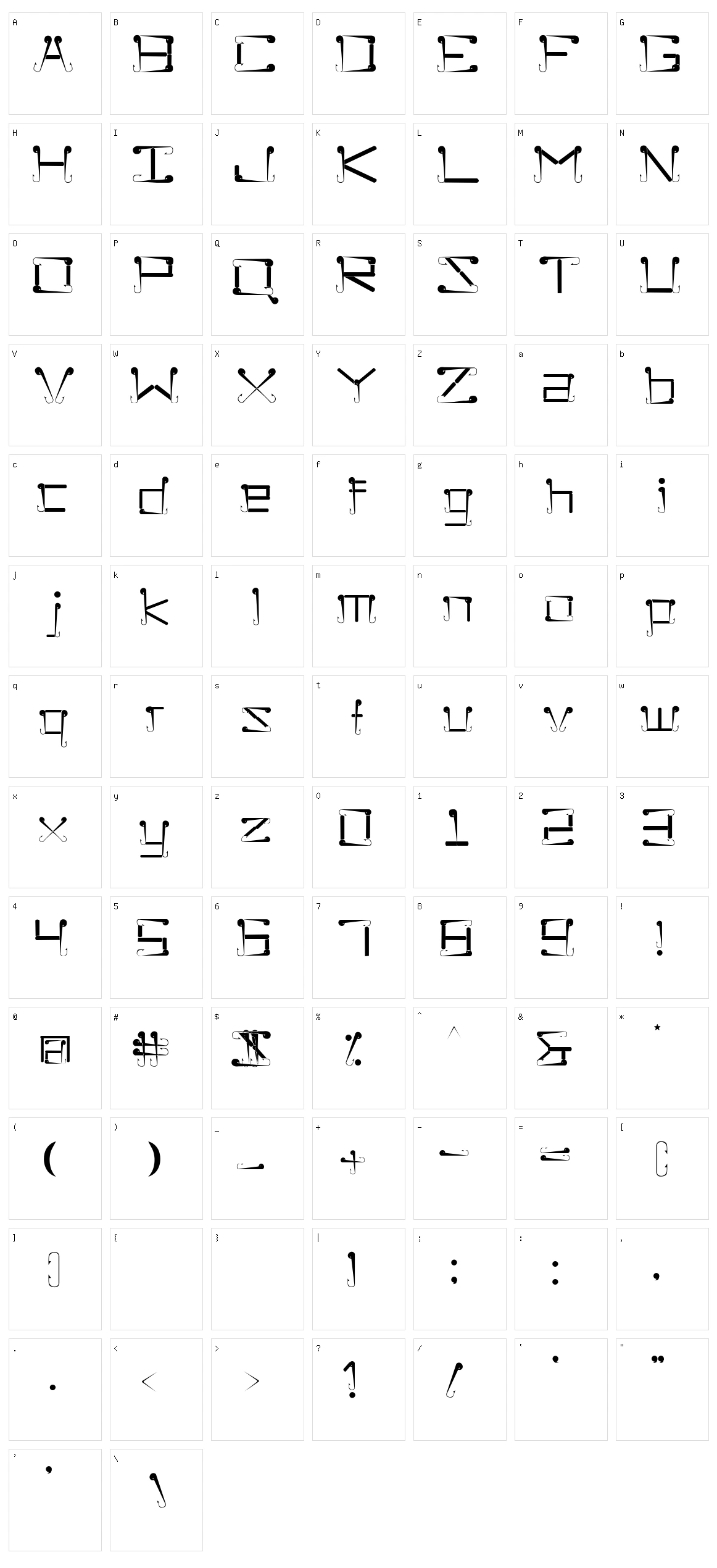 Sukolilo Typeface Character Set