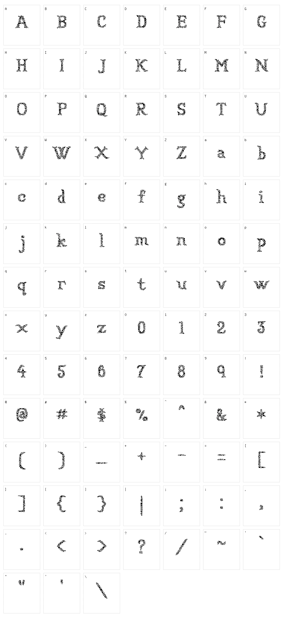 Sun Dried Character Set