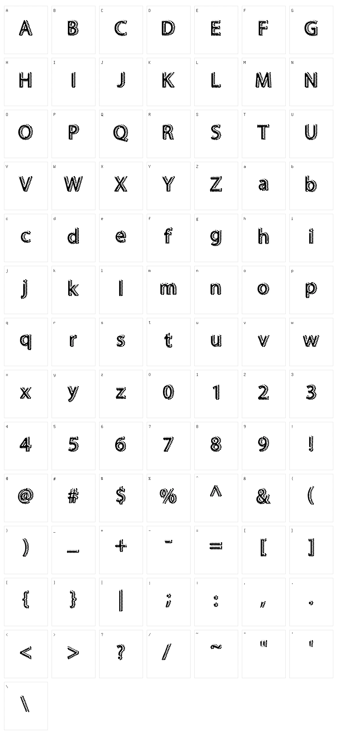 SuperBling Character Set