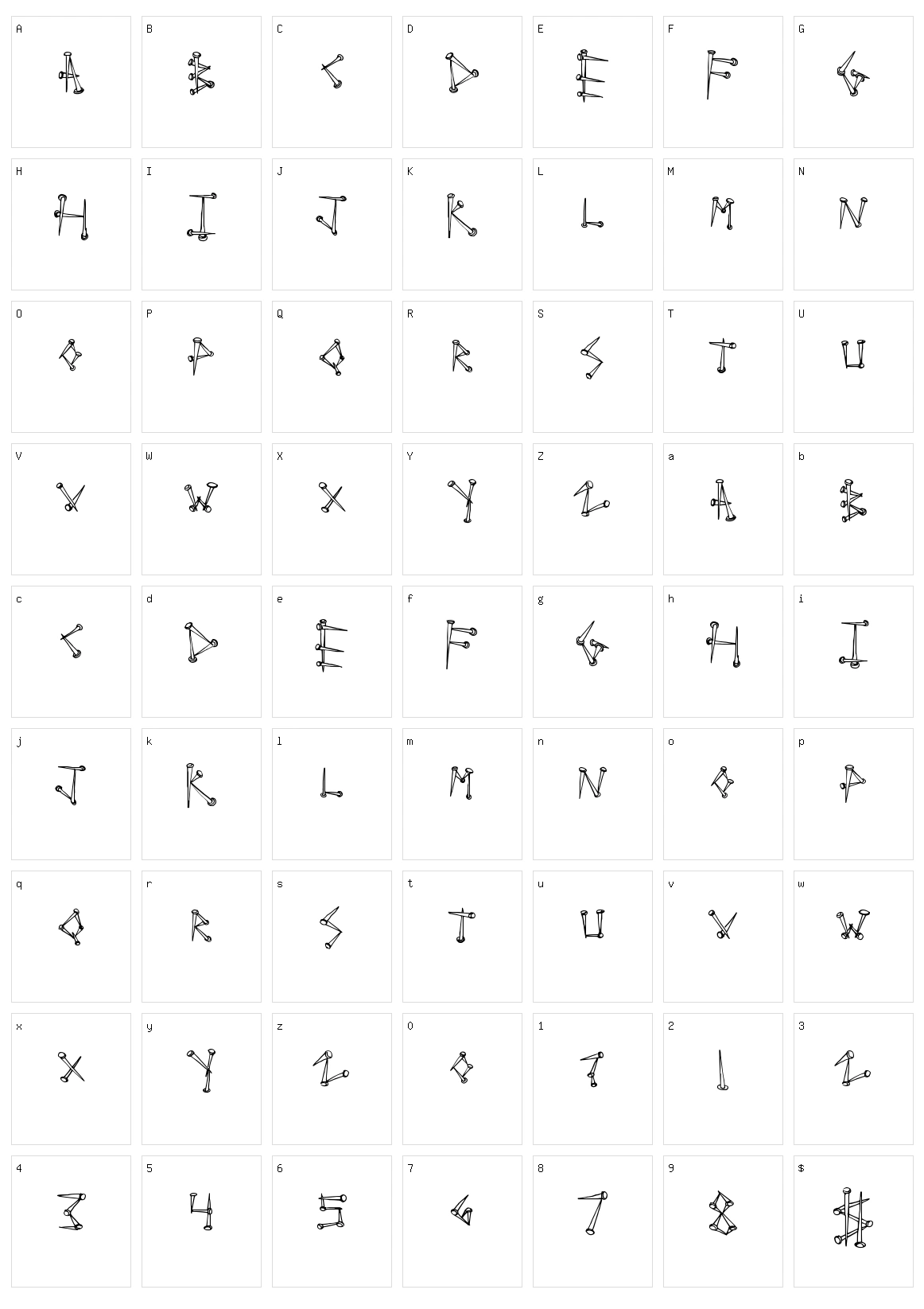 SuperTack Character Set
