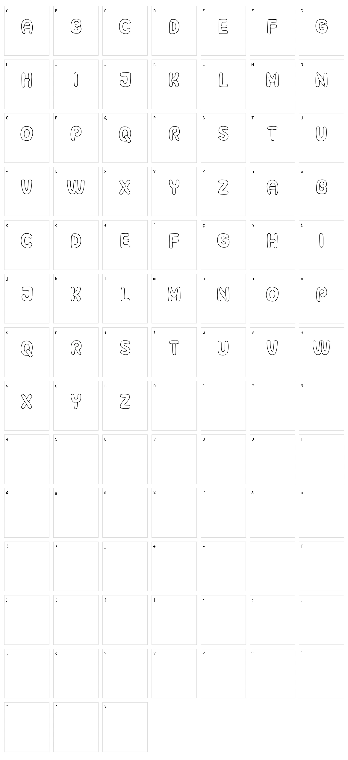 Surfaces Character Set