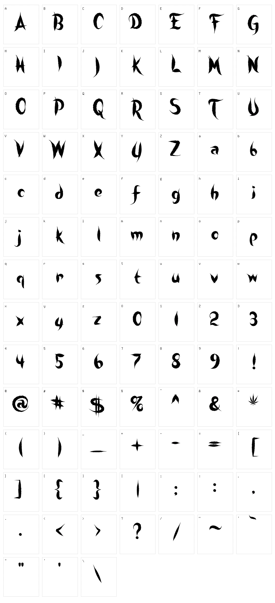 Sweet Leaf Character Set