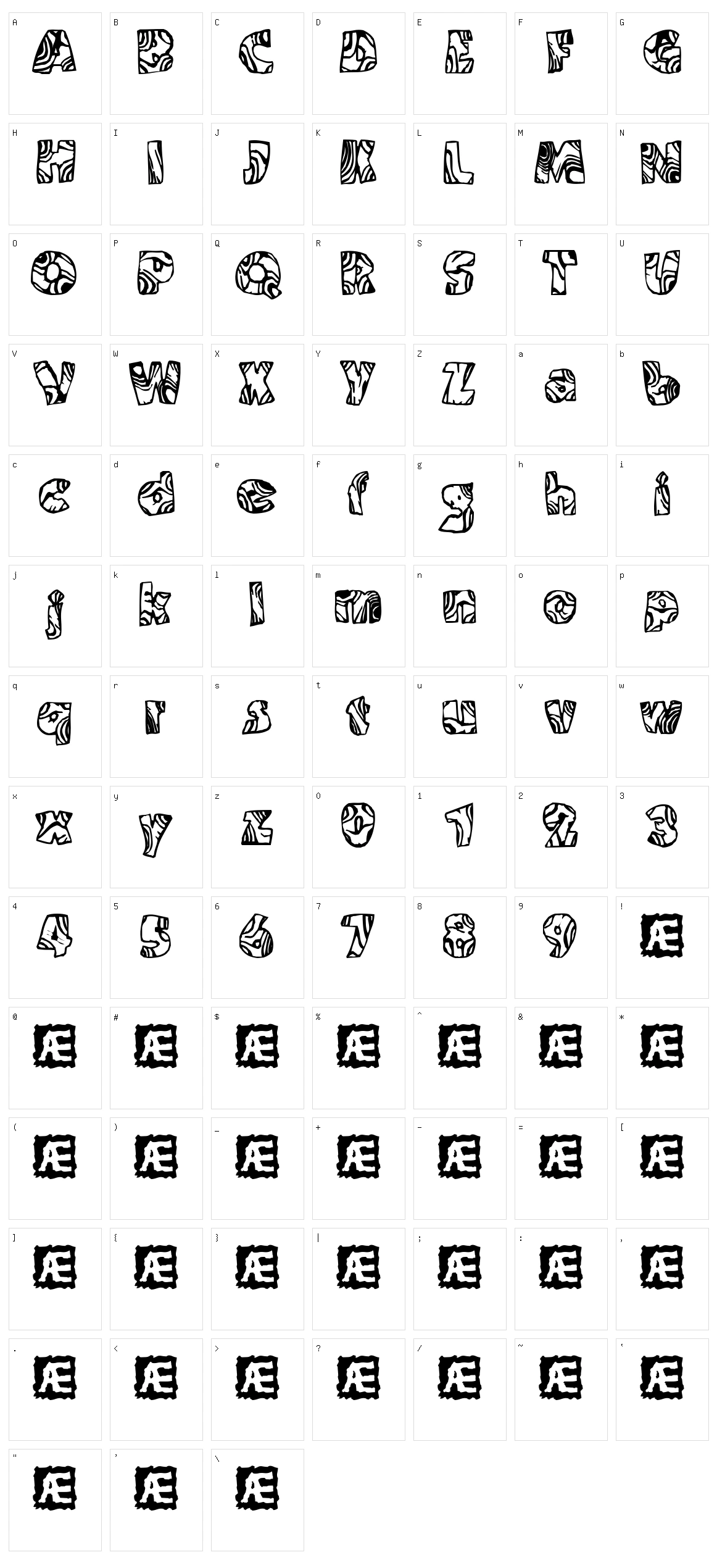 Swirled BRK Character Set