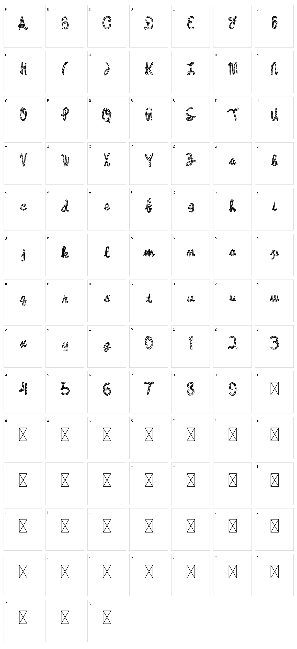 Talidi Character Set