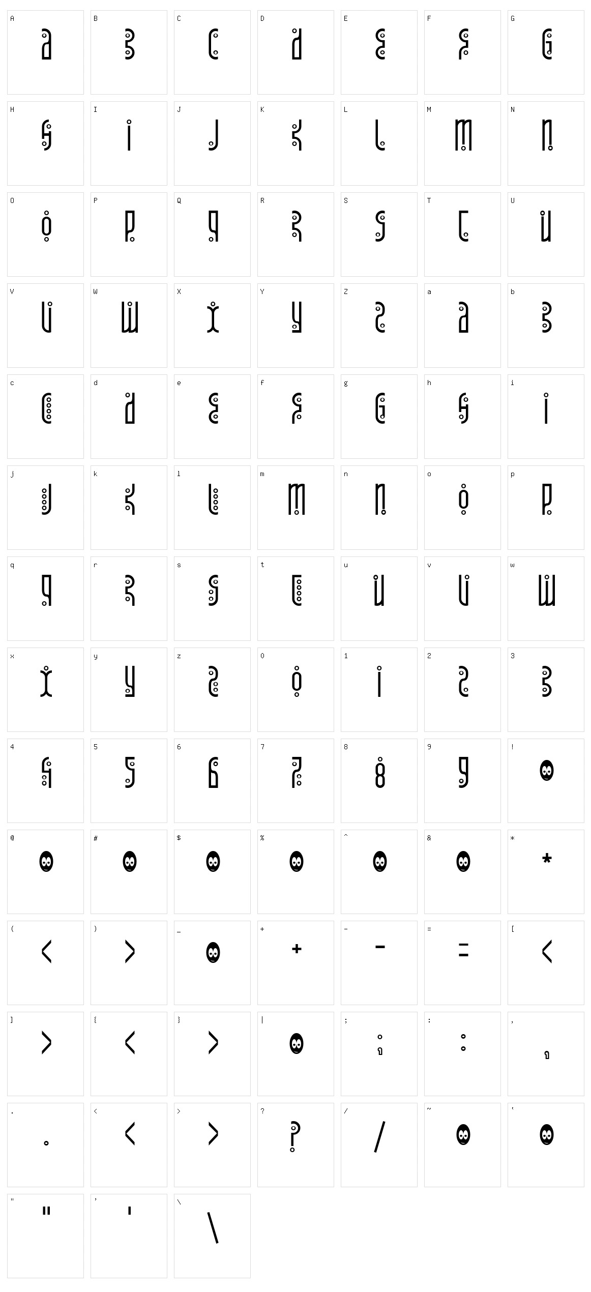 Tantrum Tongue Character Set