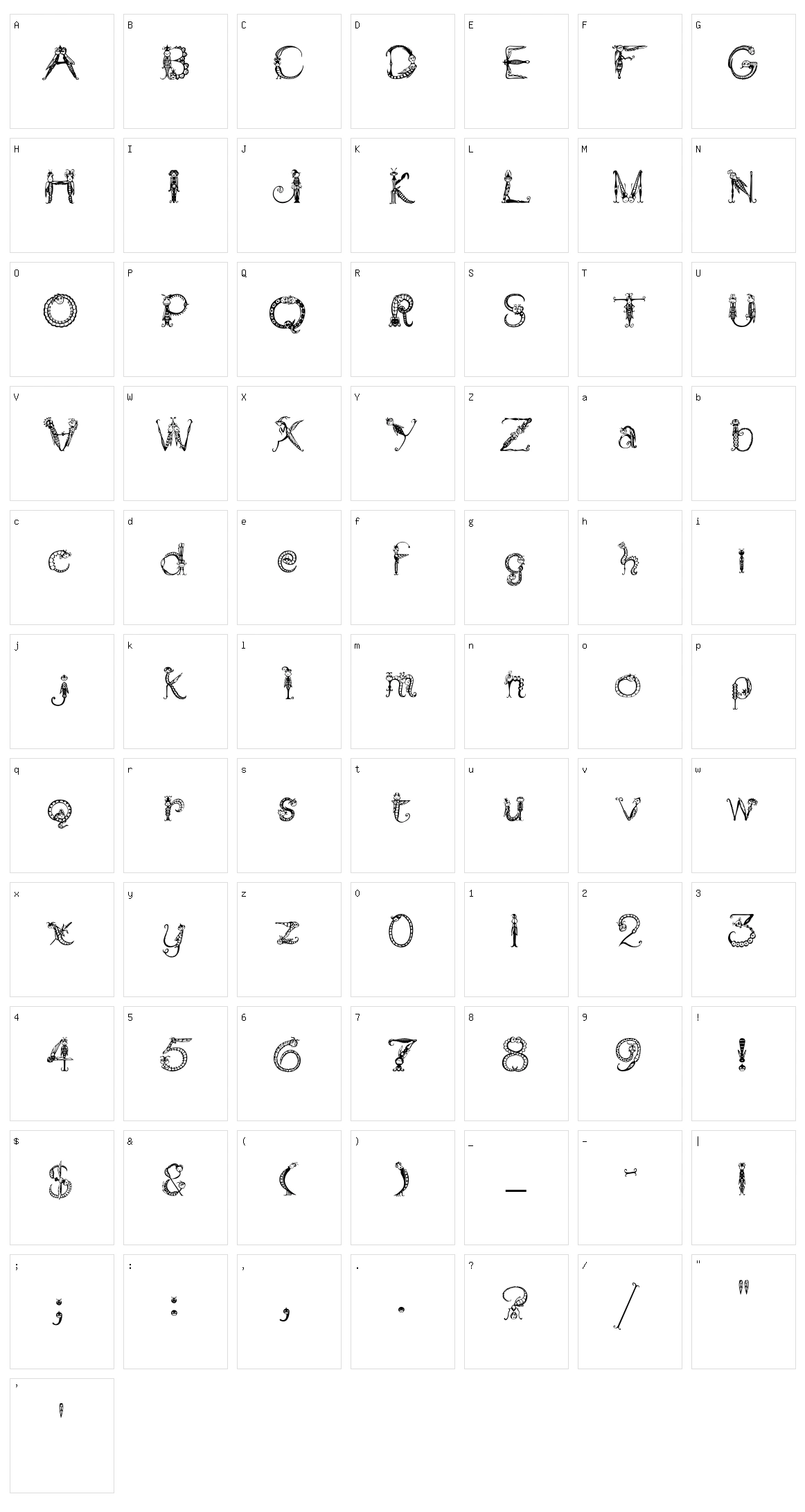 Tarantella MF Character Set