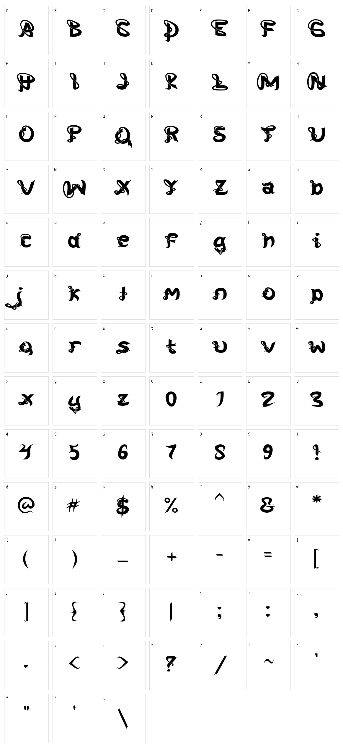 Tehisa Character Set