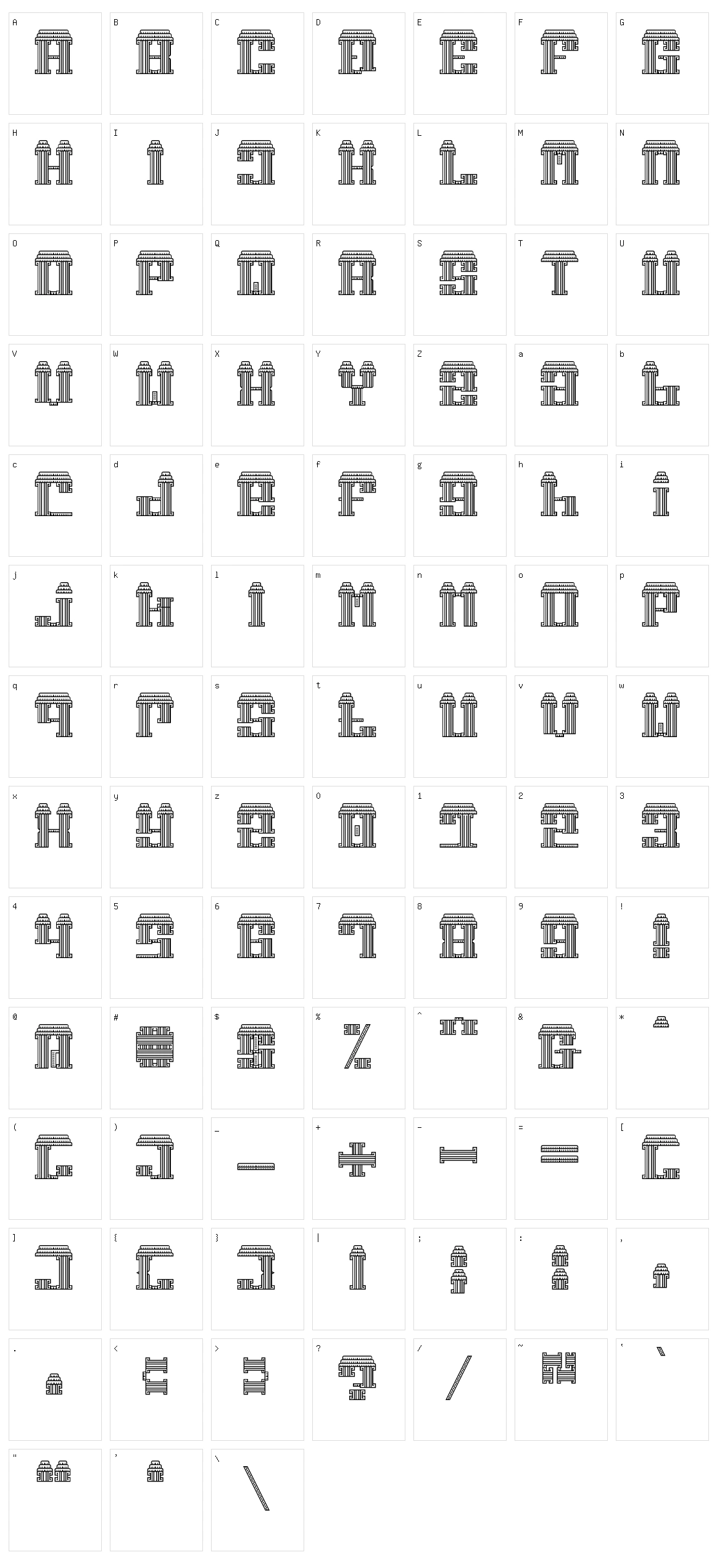Temple of Gong Character Set