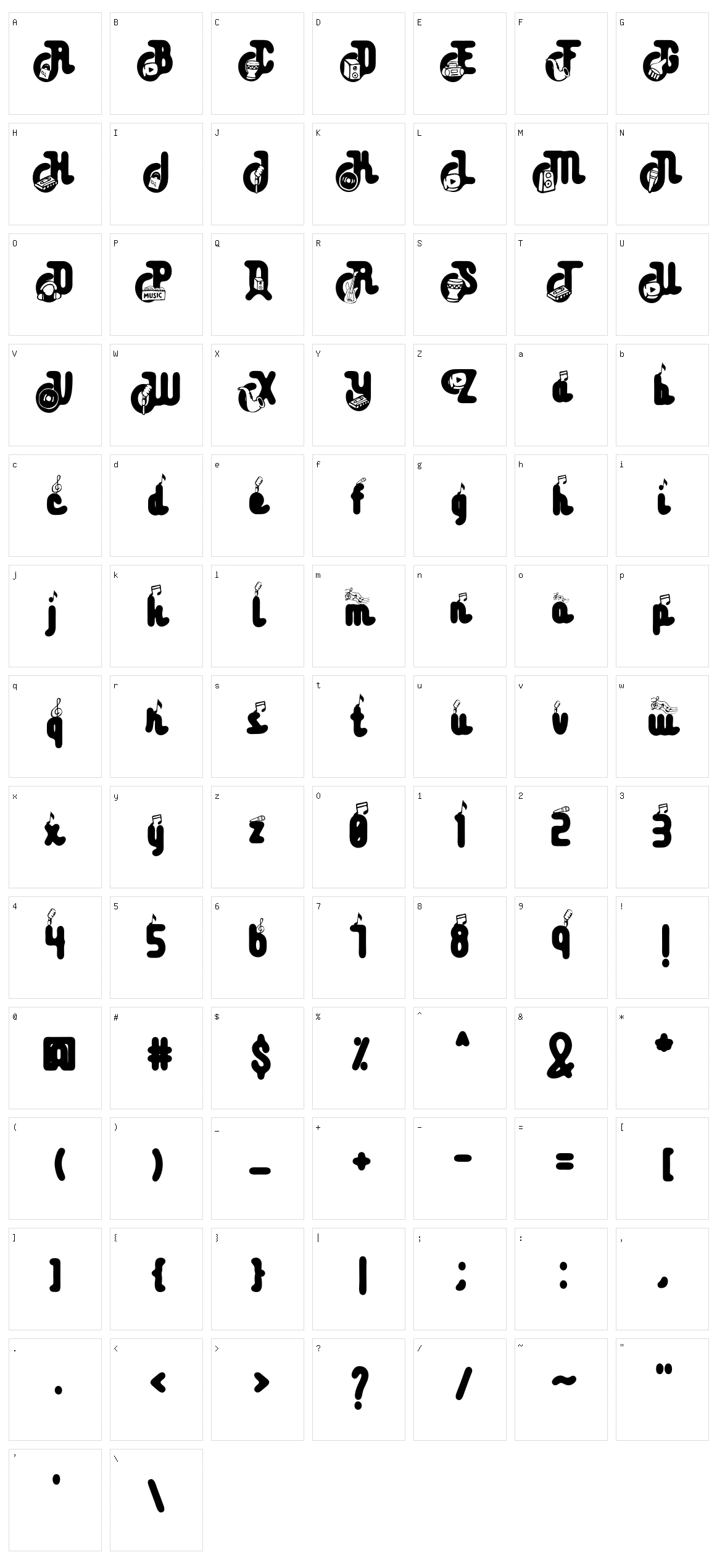 Tempo Character Set