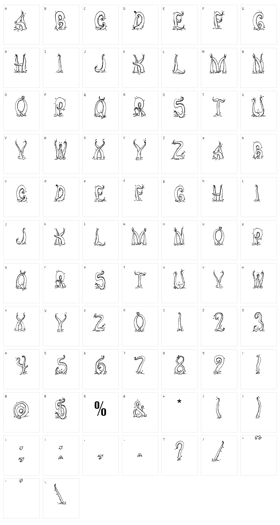 Tentacles Character Set