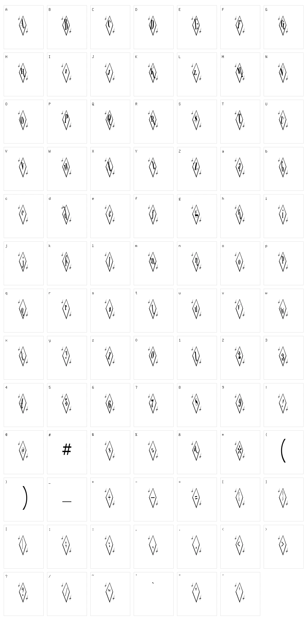 Terylene Top Character Set