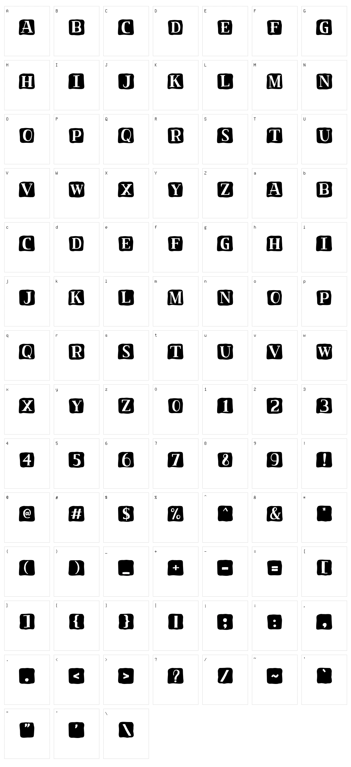 Textalk Character Set