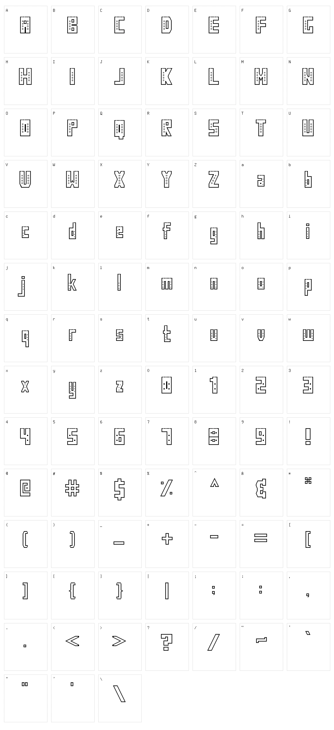 The Tower Block Character Set