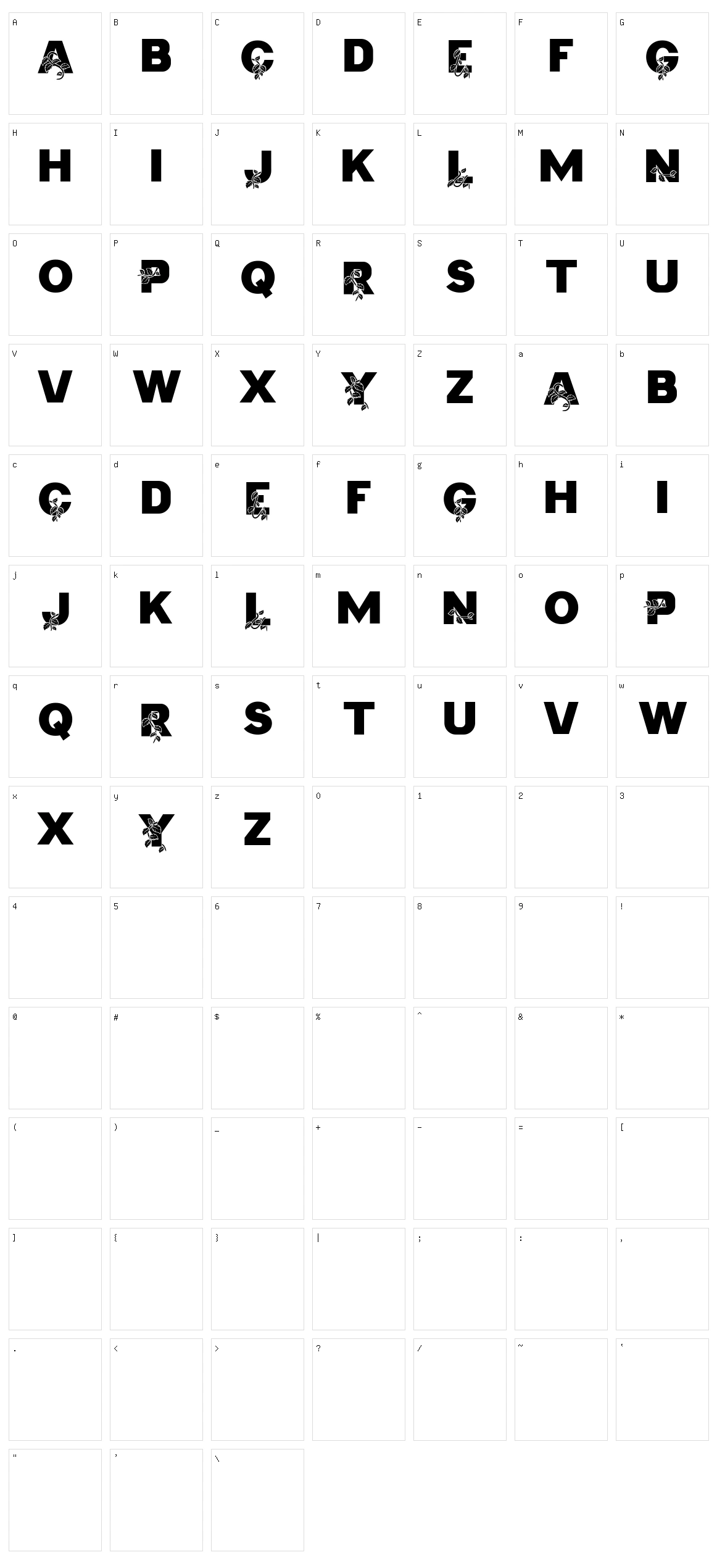 The Vine Character Set