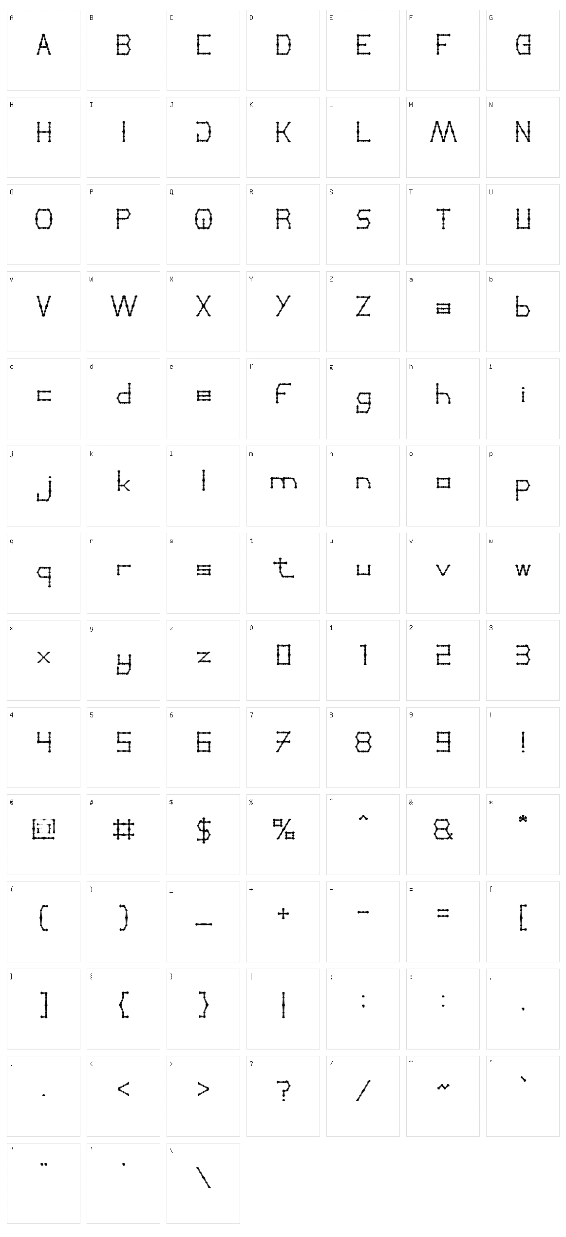 Thin Decorative Character Set