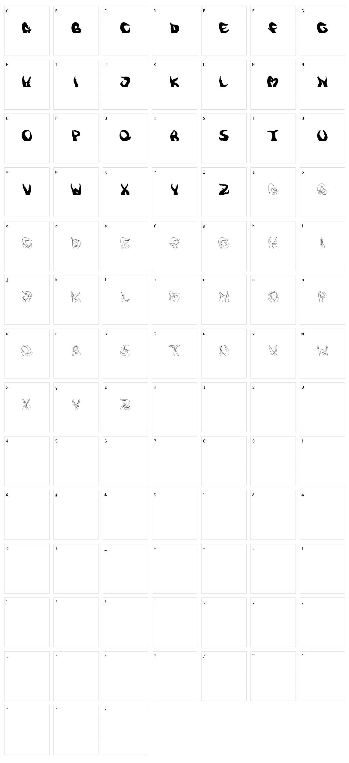Three Tentakel Character Set