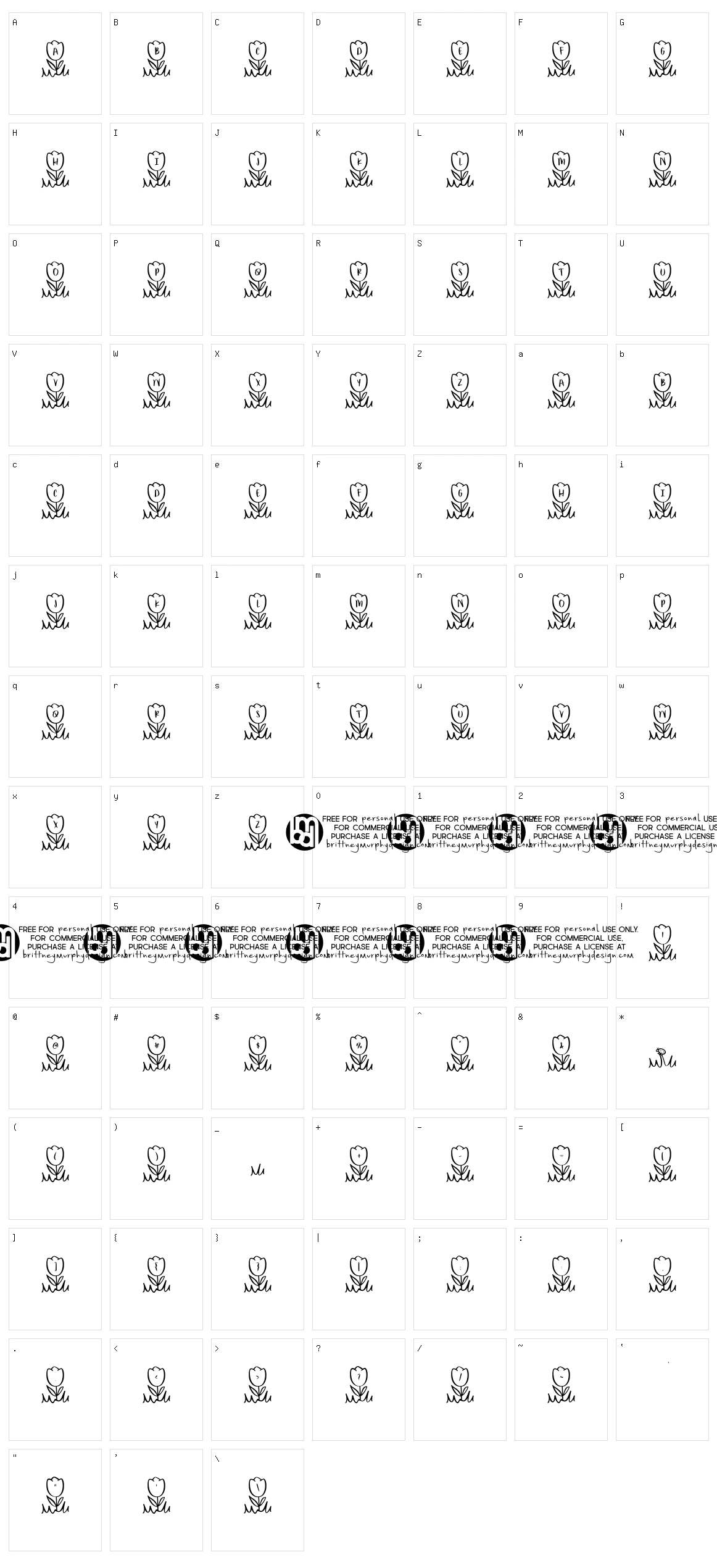 Tidy Tulips Character Set