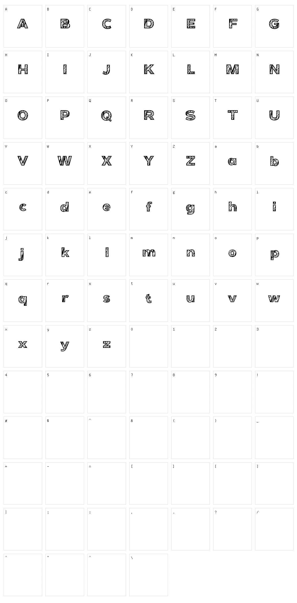 Tiger Character Set