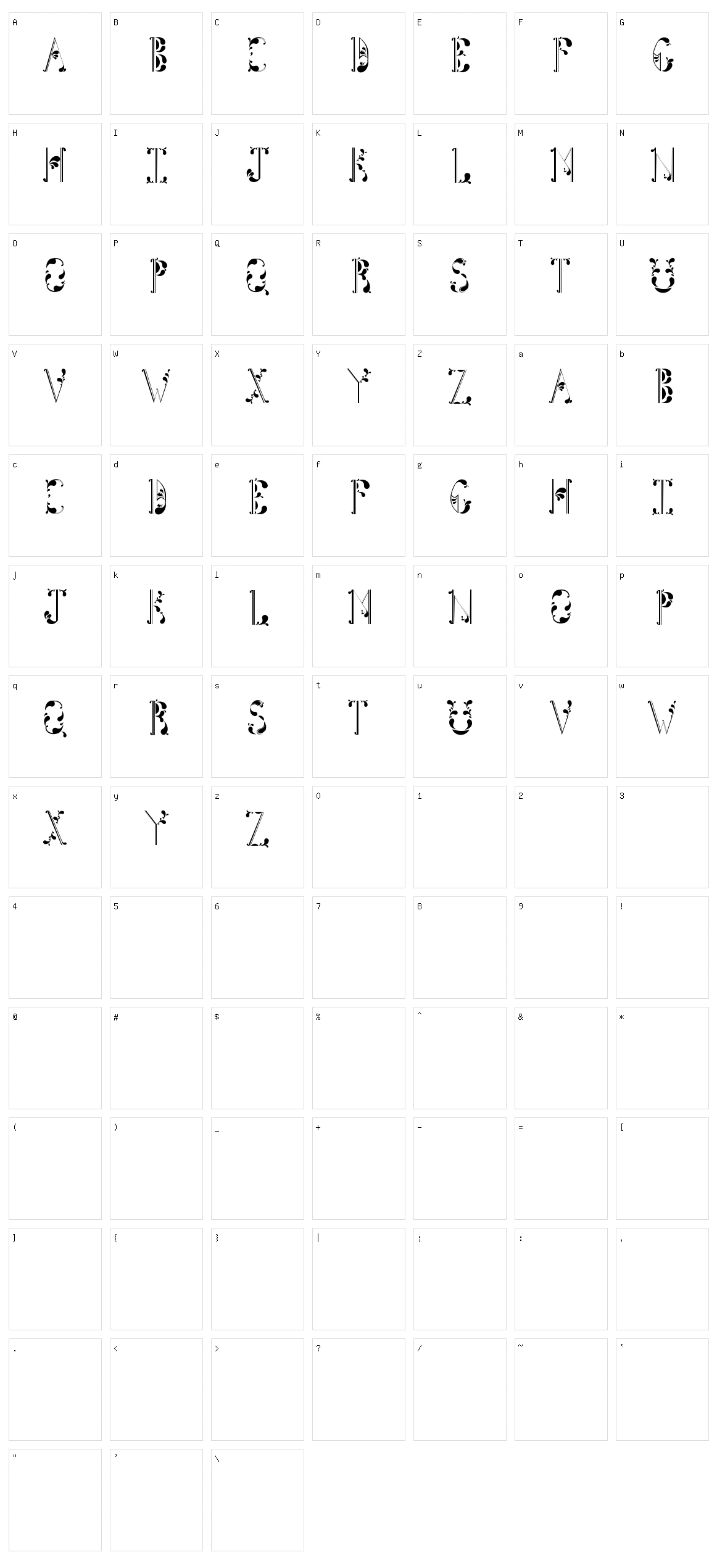 Tightline Character Set