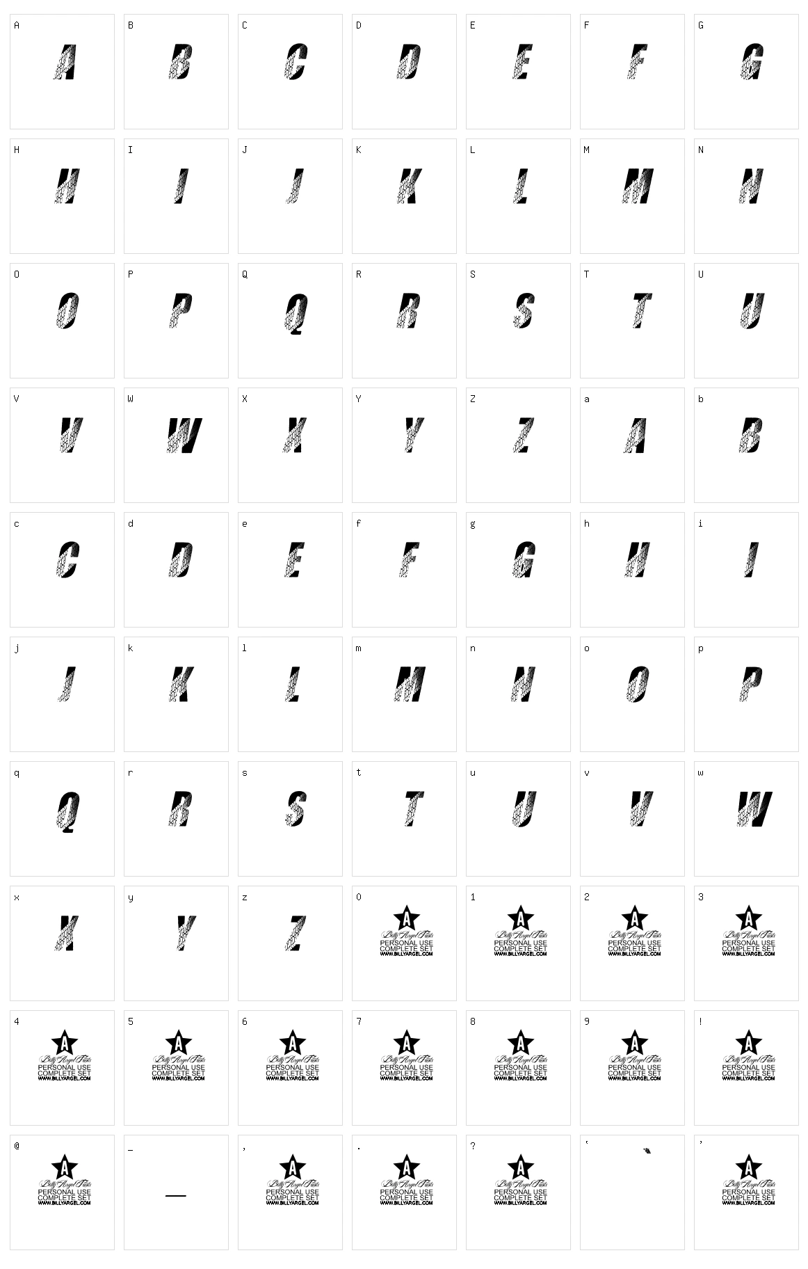Tires Character Set