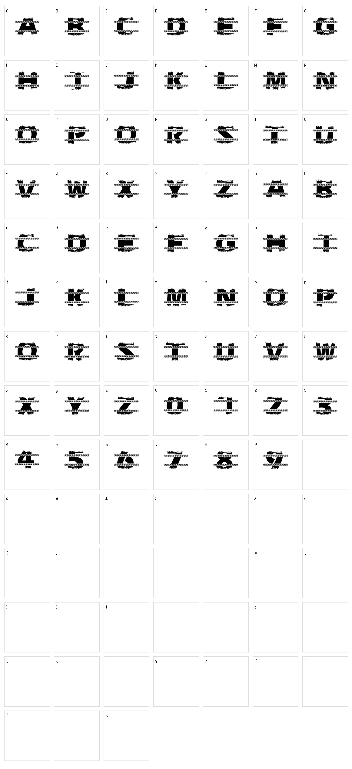Trackers Character Set