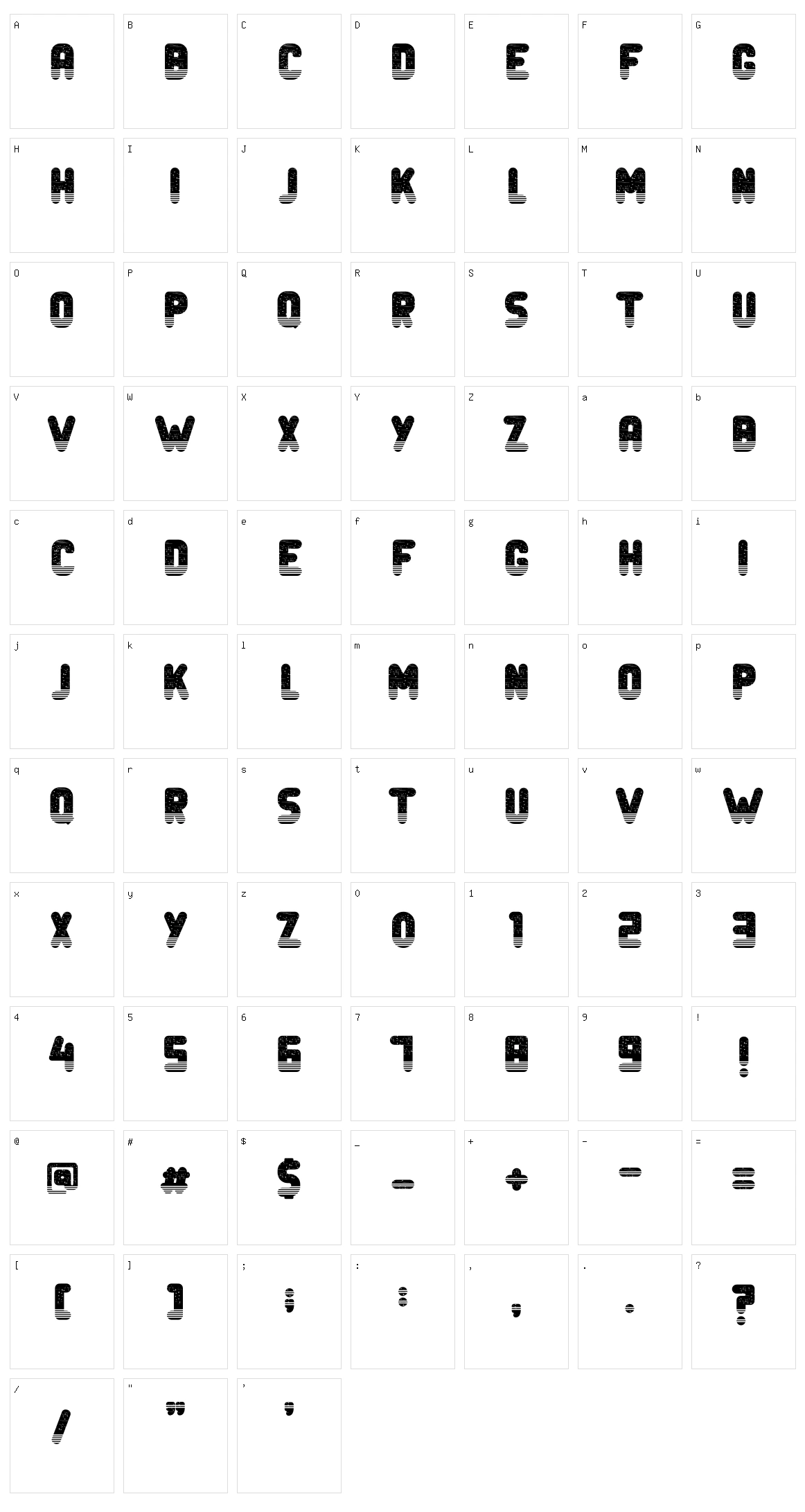Tracking Character Set