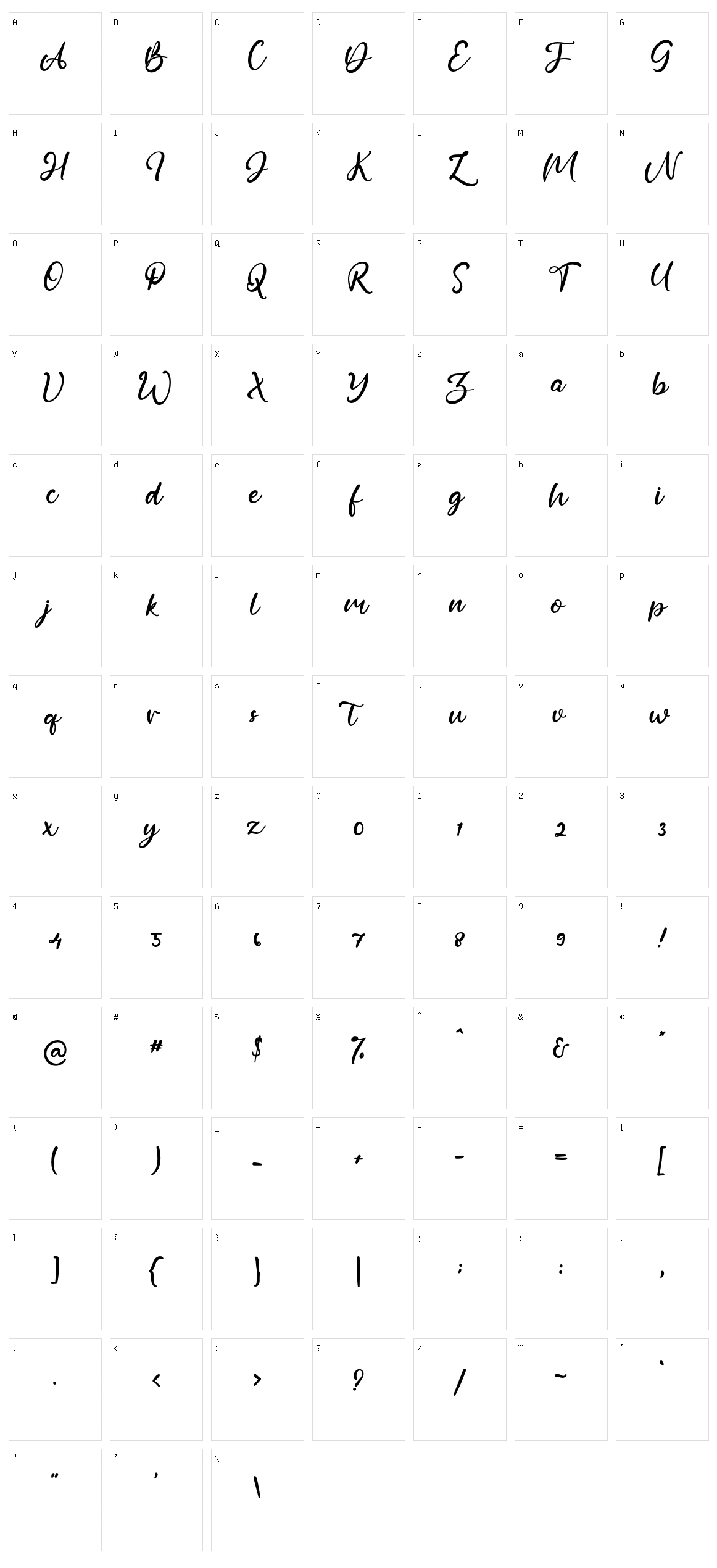 Adellum Character Set