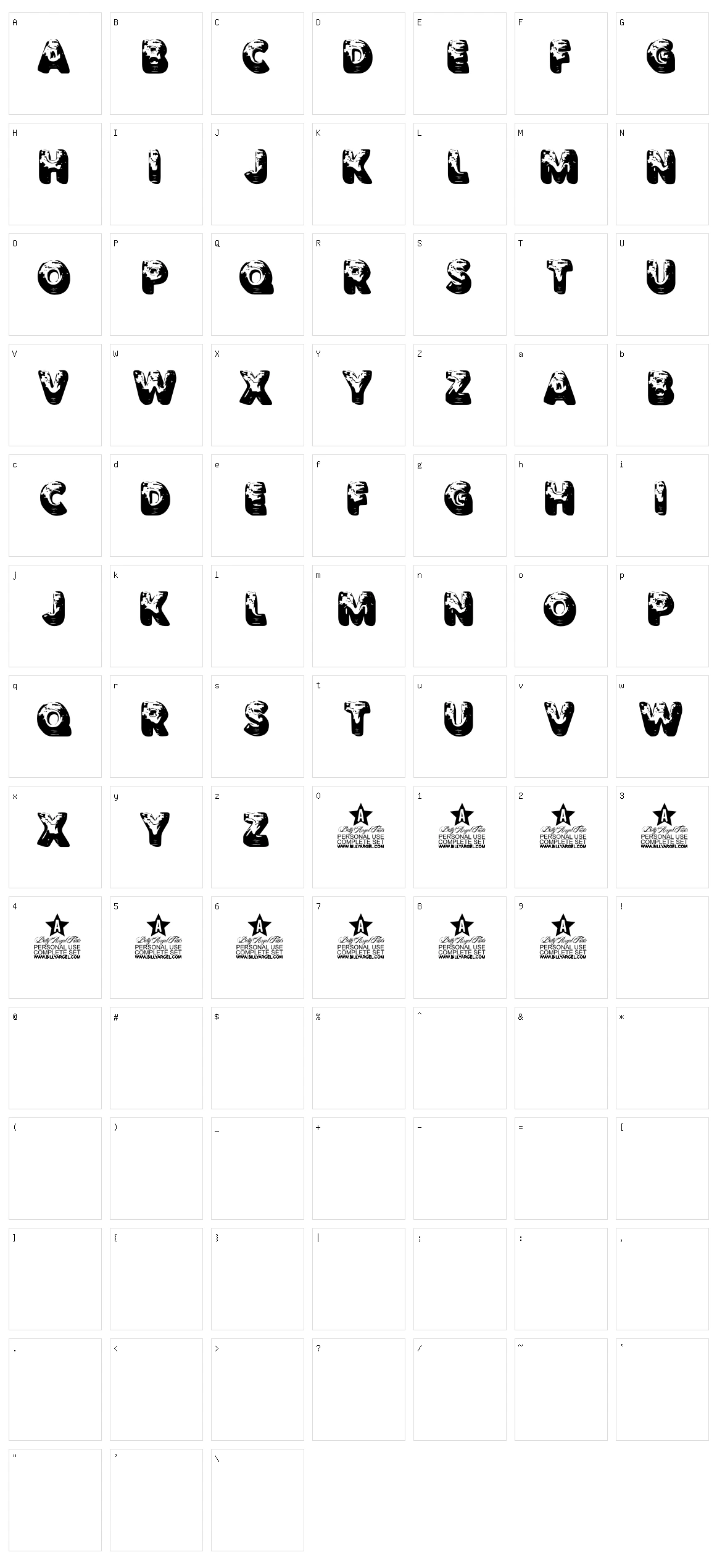 Travelight Character Set