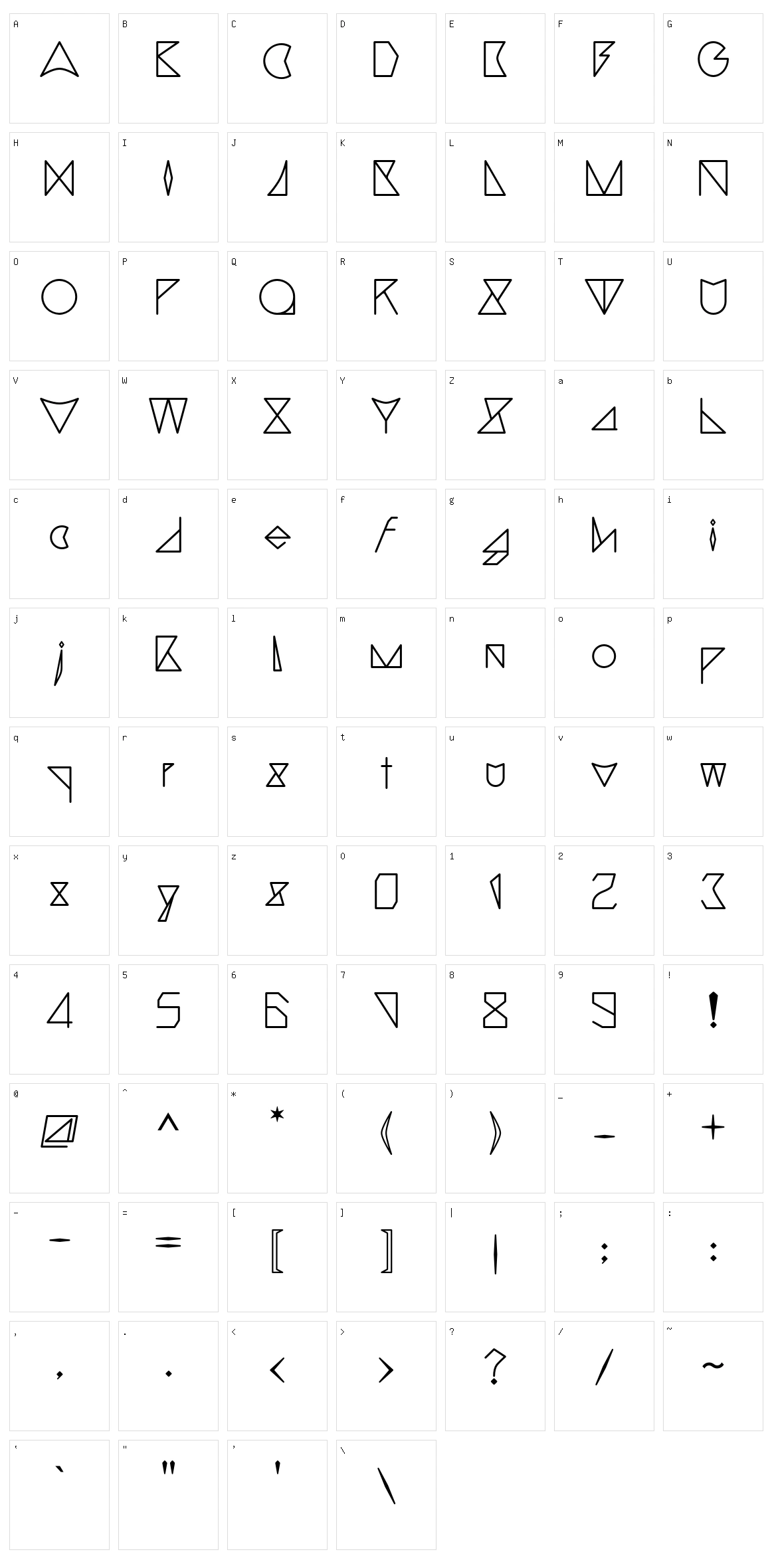 Triangler Character Set