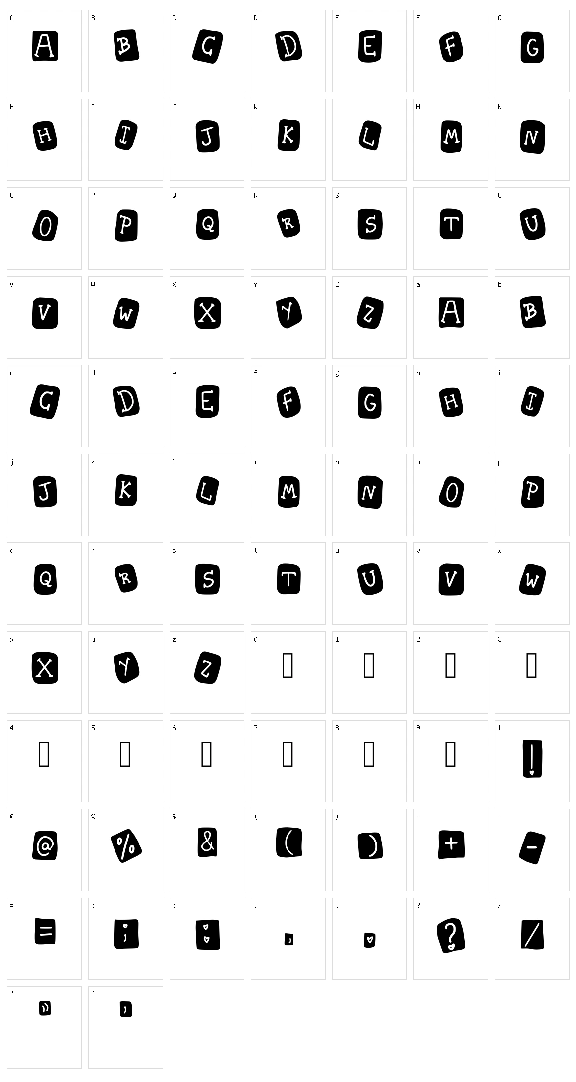 Triz Maiuscula Character Set