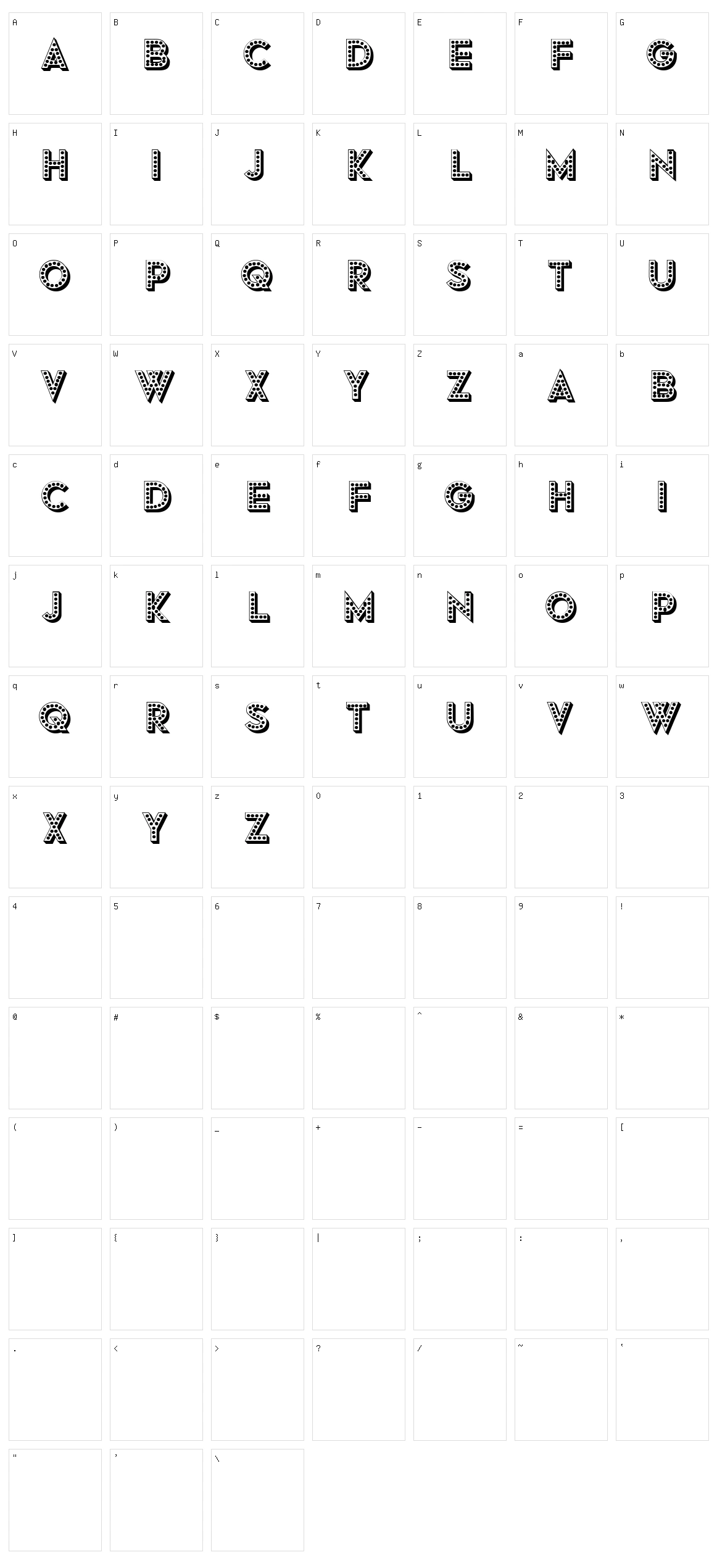 Trug Character Set
