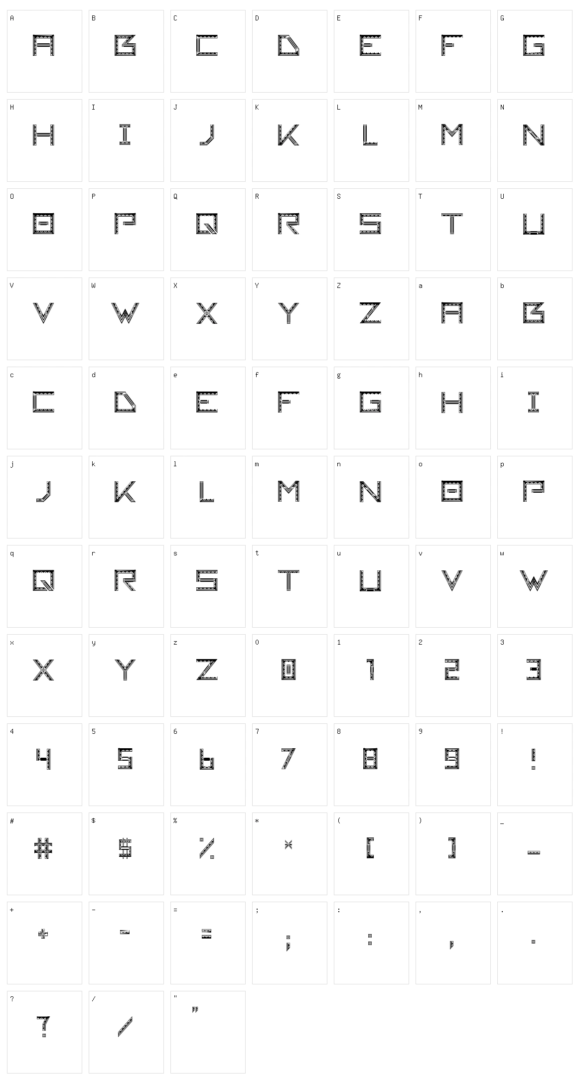 Tsachi Character Set