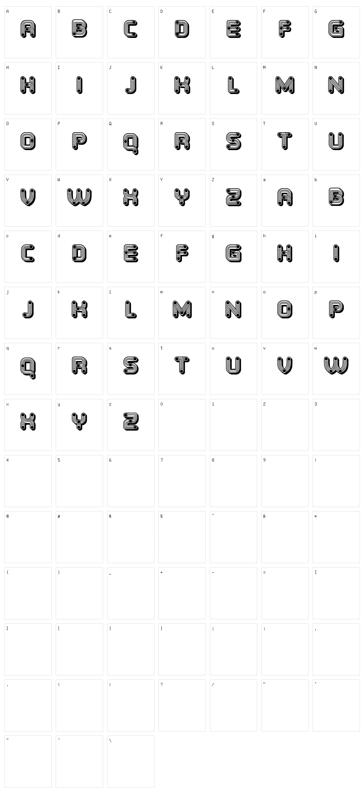 Tubes Character Set