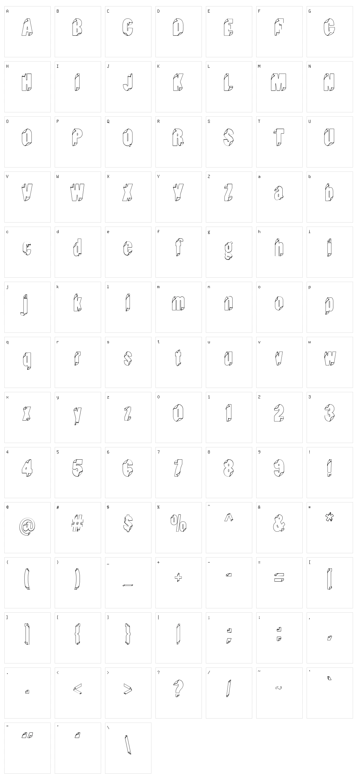 Type In The Wind Character Set