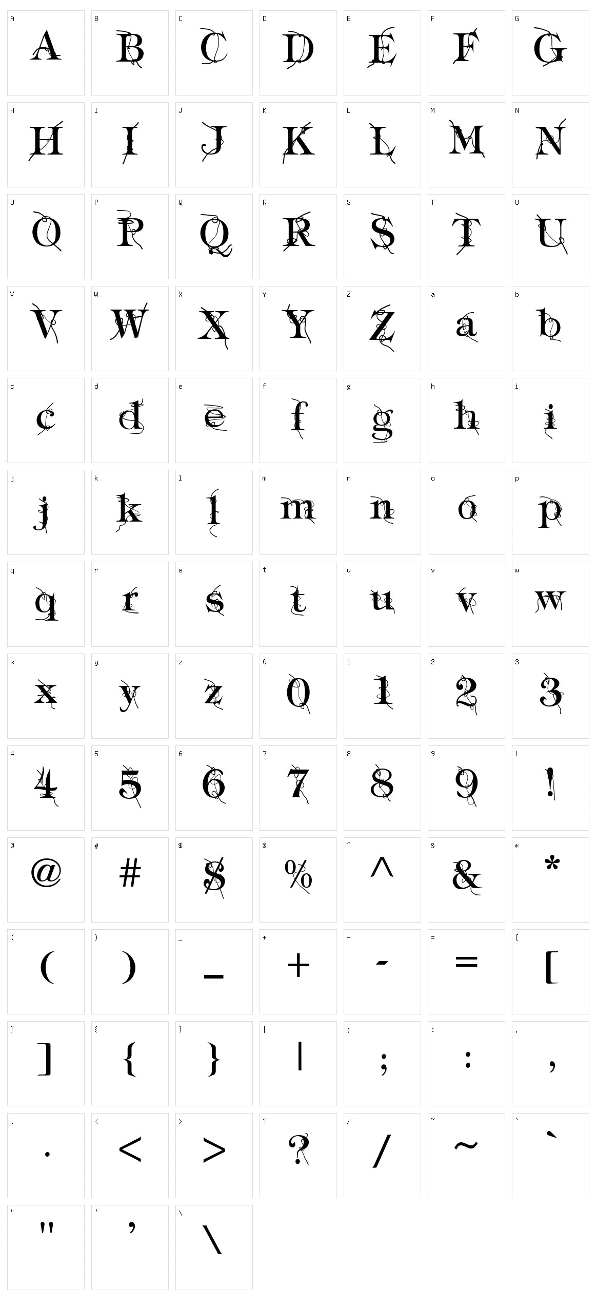 Typography Ties Character Set