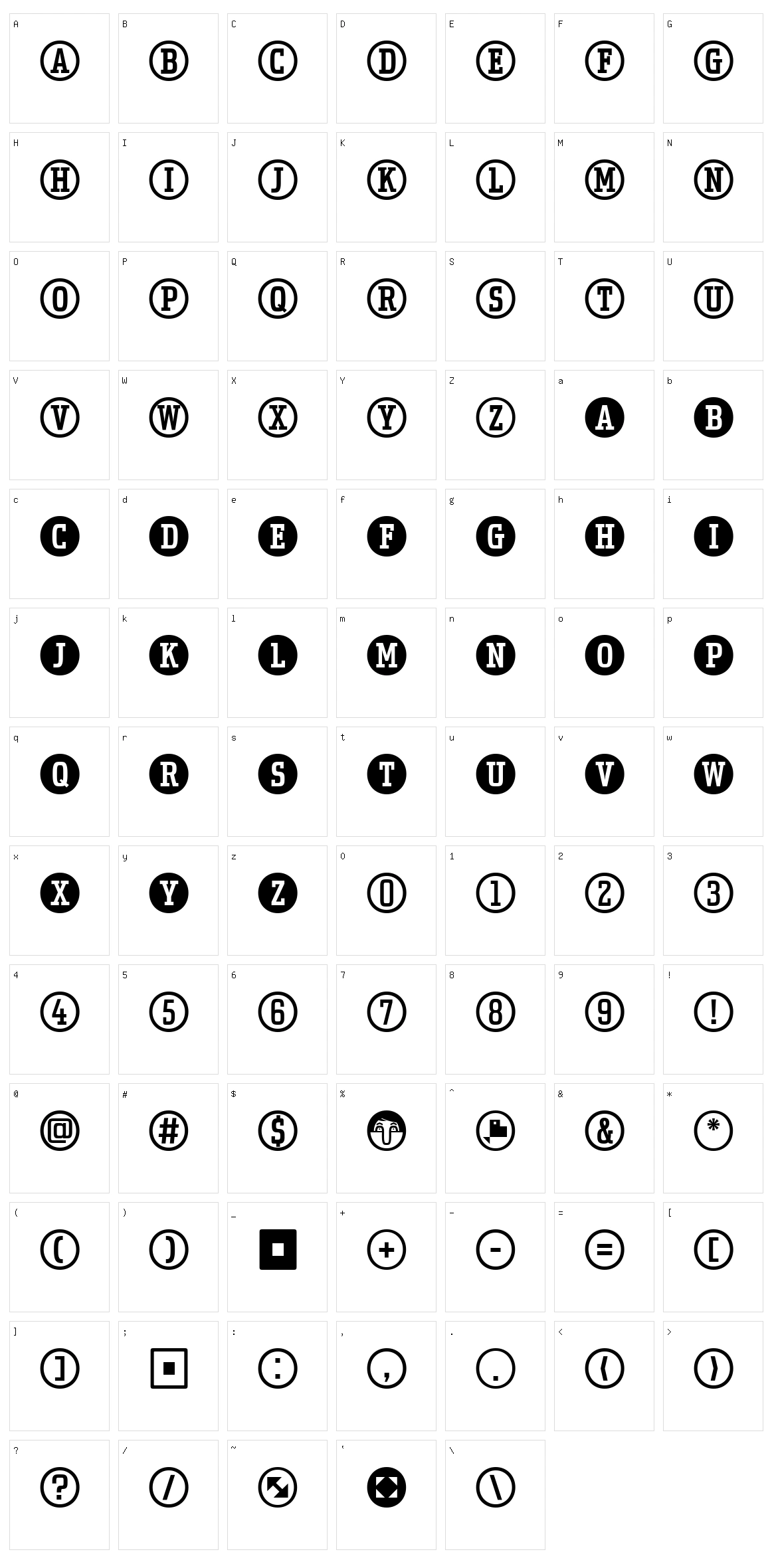 Uchrony Circle Character Set