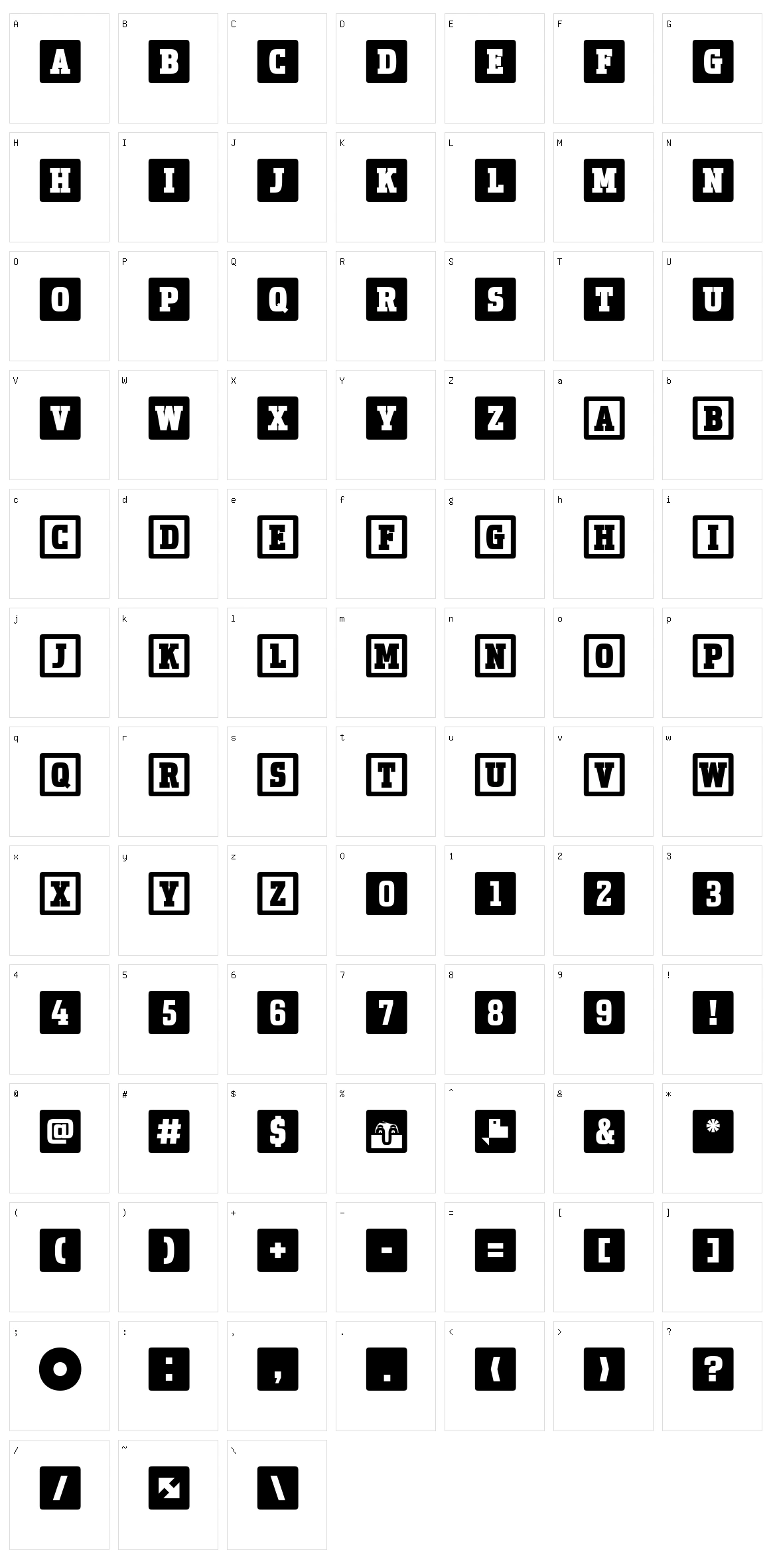 Uchrony Cube Character Set
