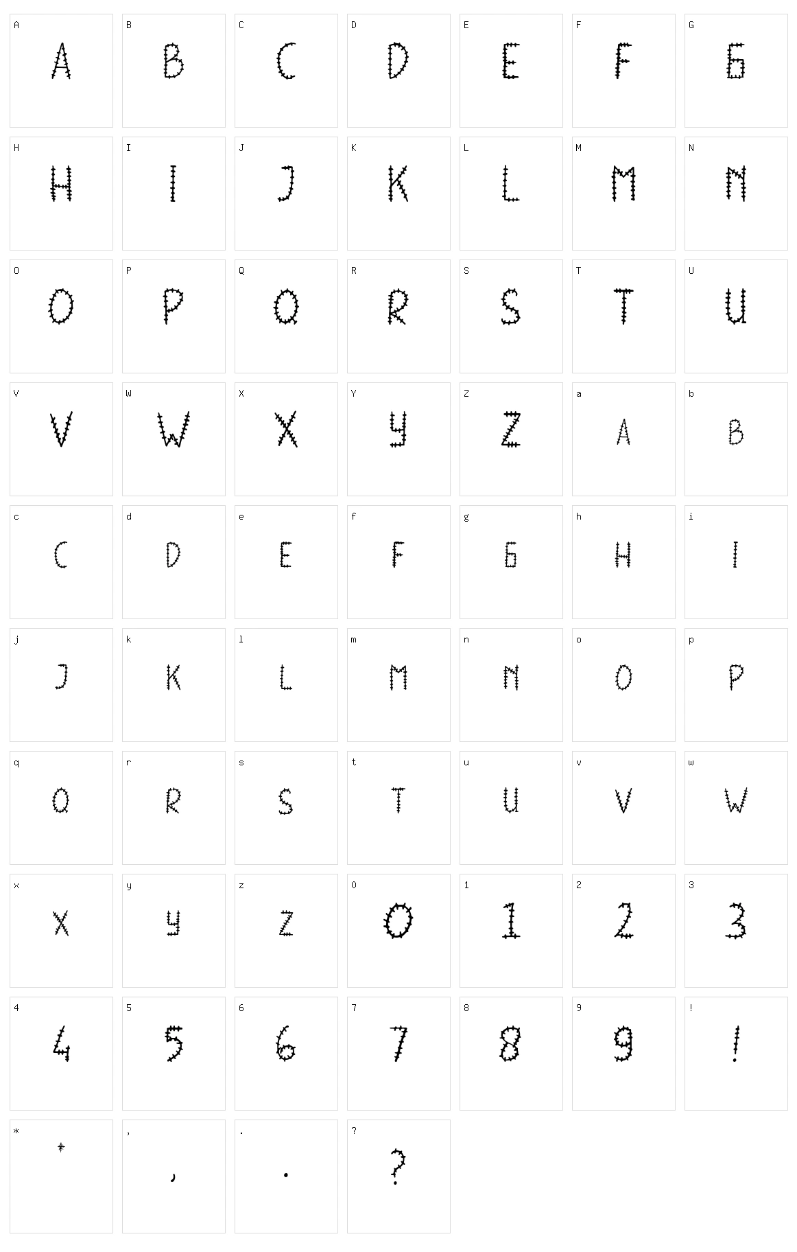 Uneven Character Set
