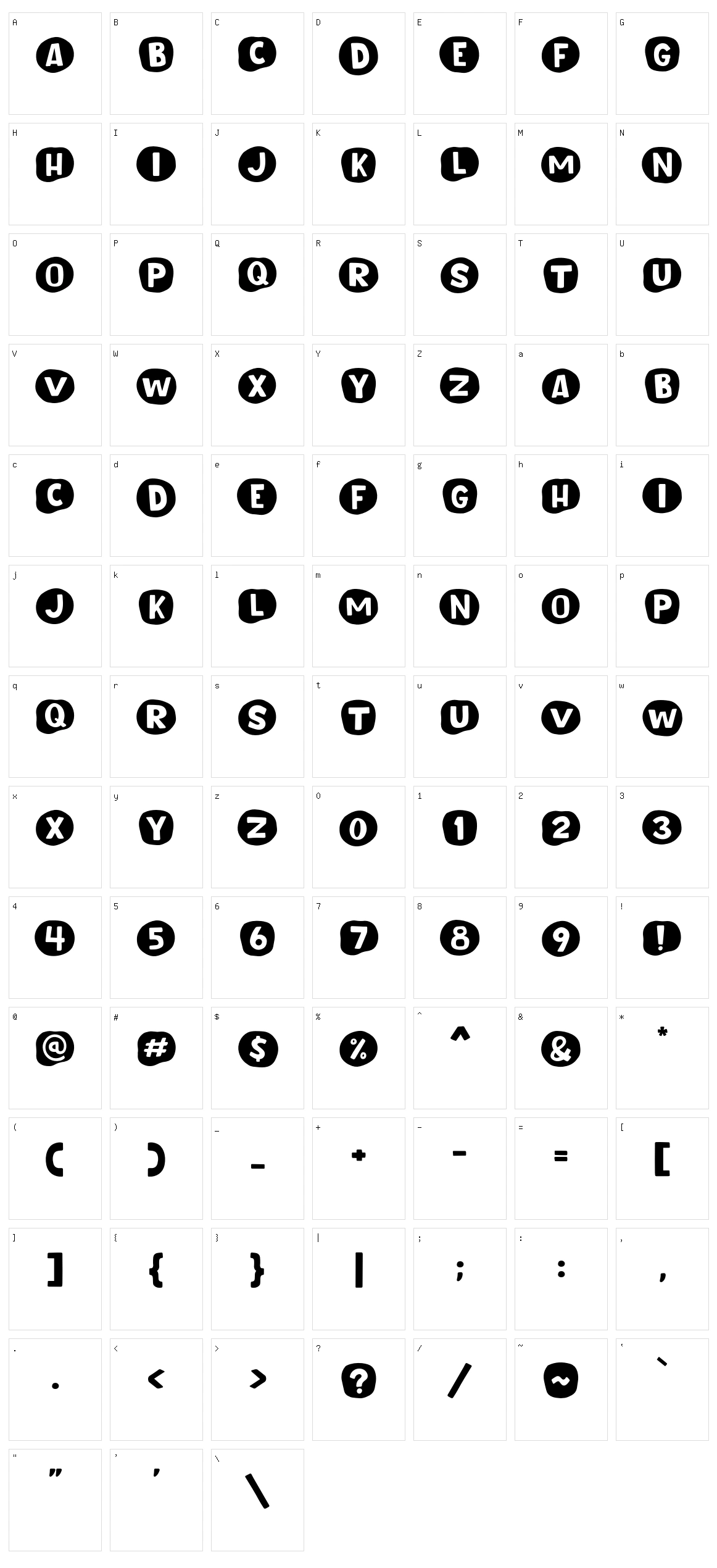 Unround Character Set