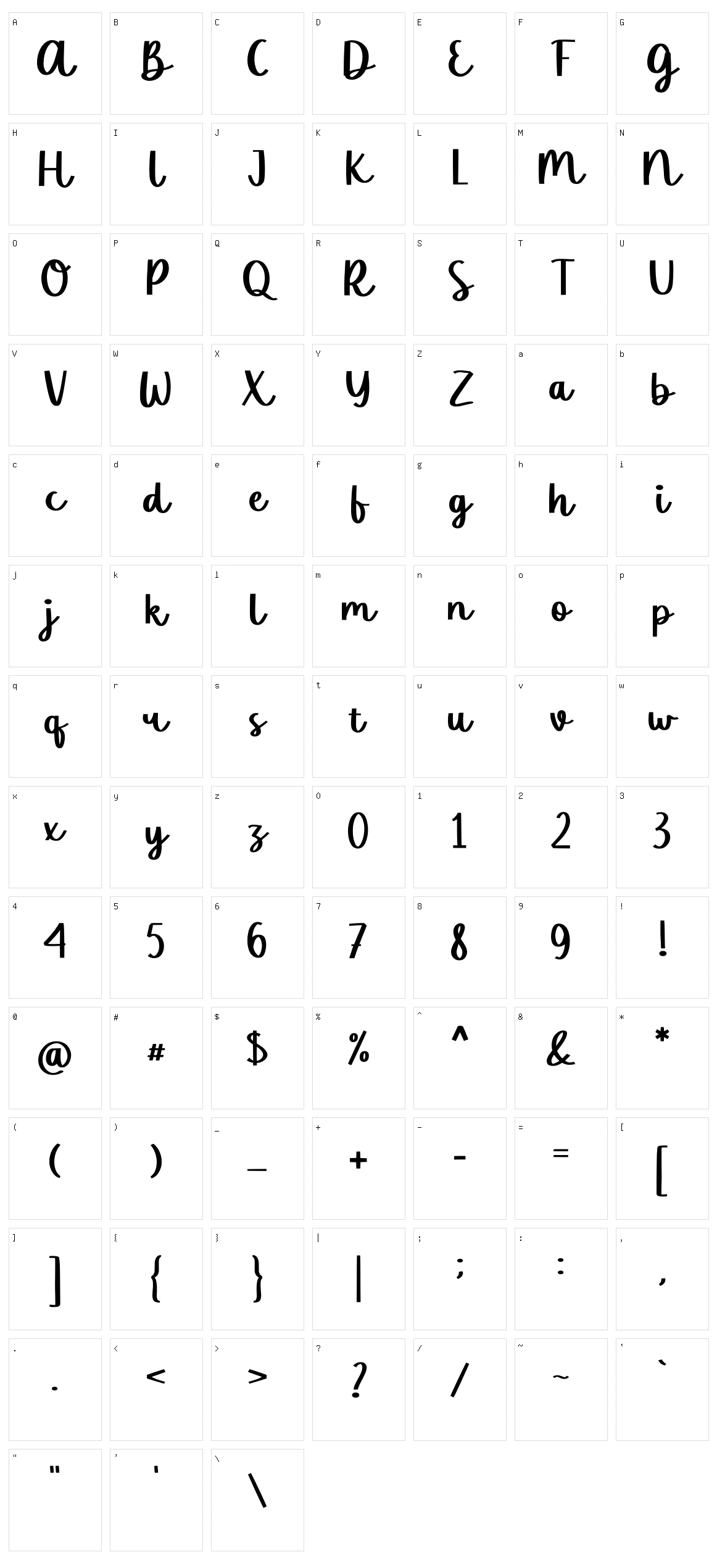 Summer Lightning Character Set