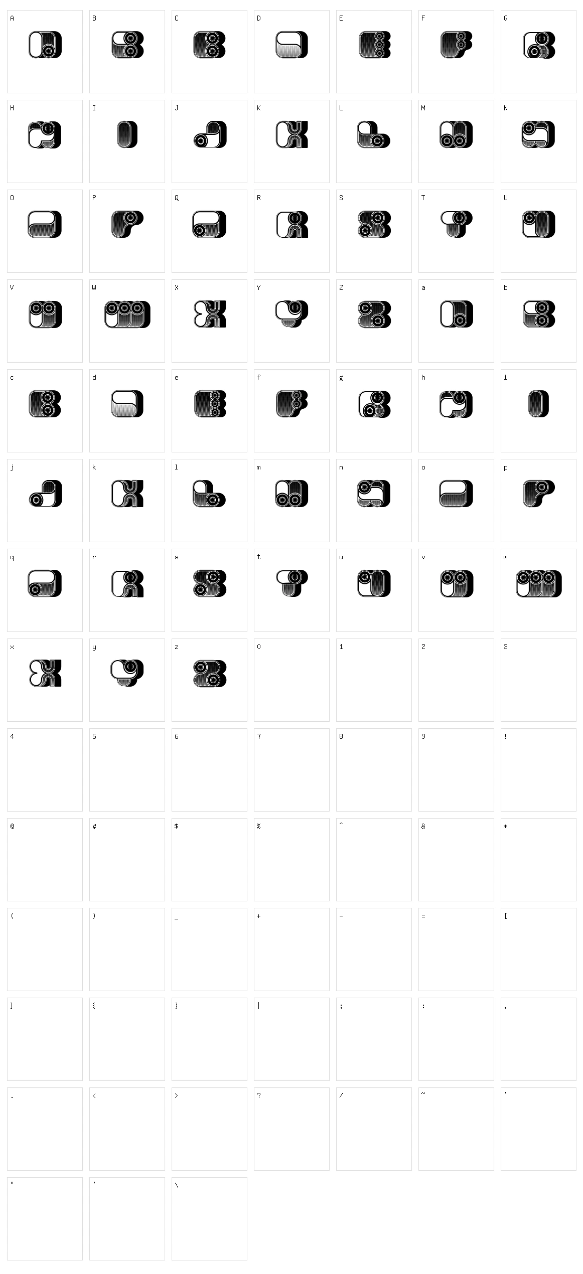 Various Materials Character Set