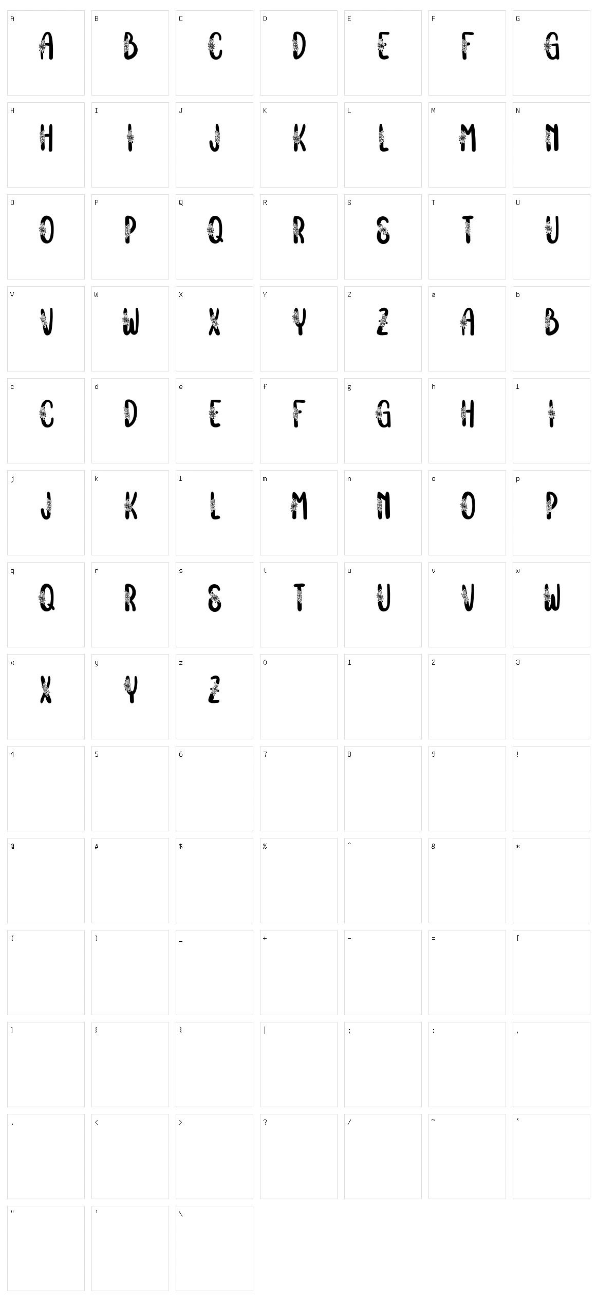 Vignellya Character Set