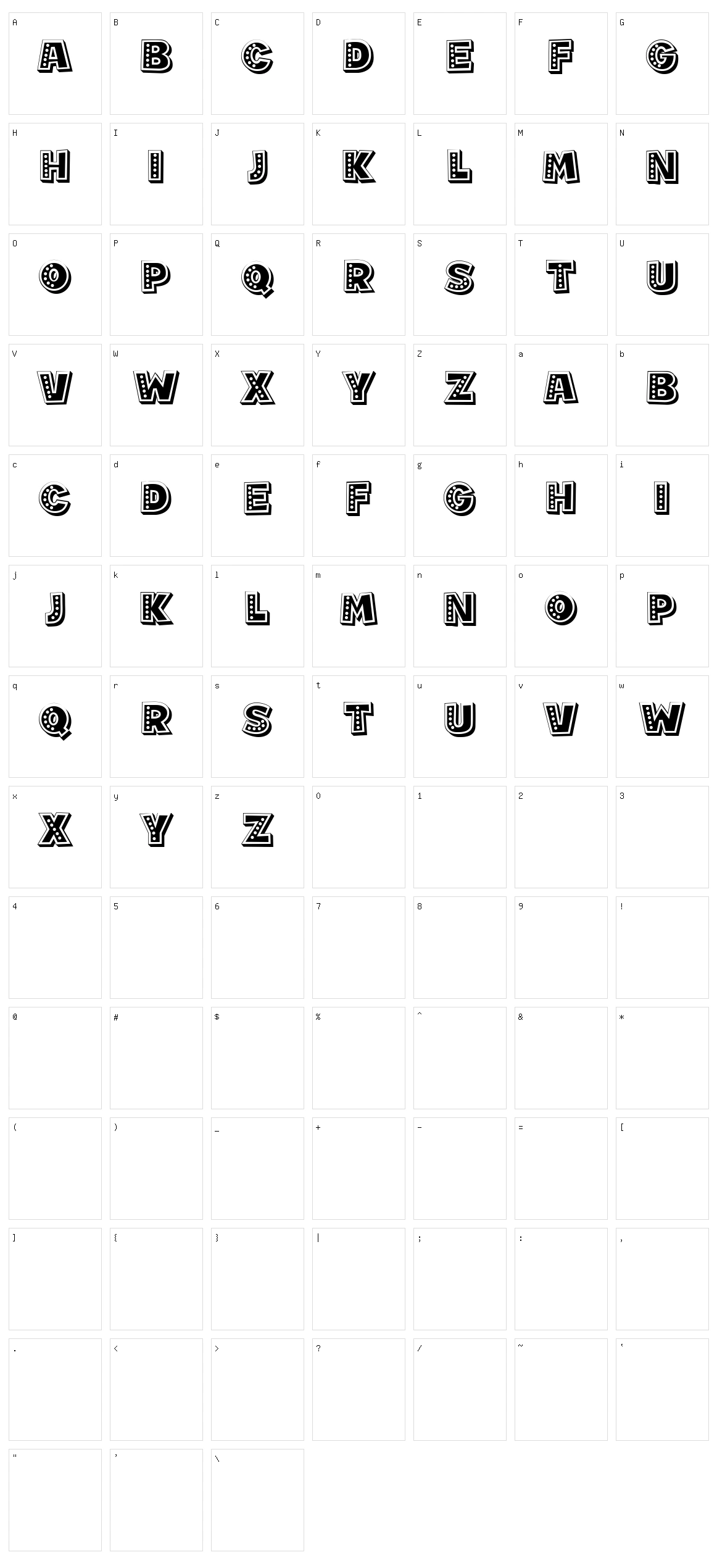 Visor Character Set