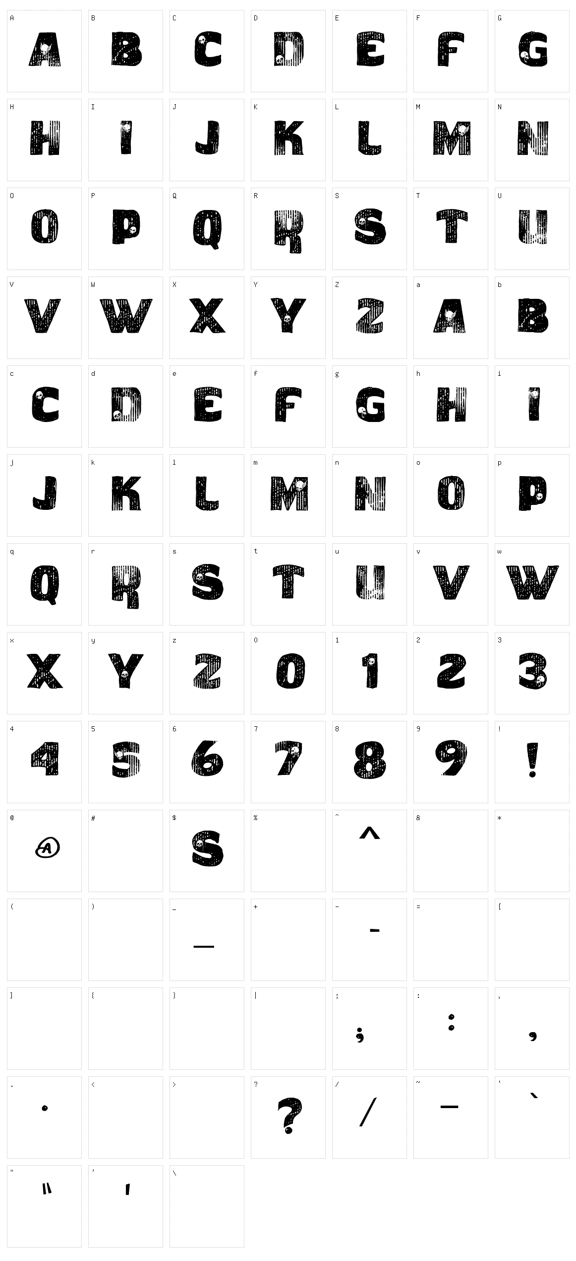 VTKS Caveirada Character Set