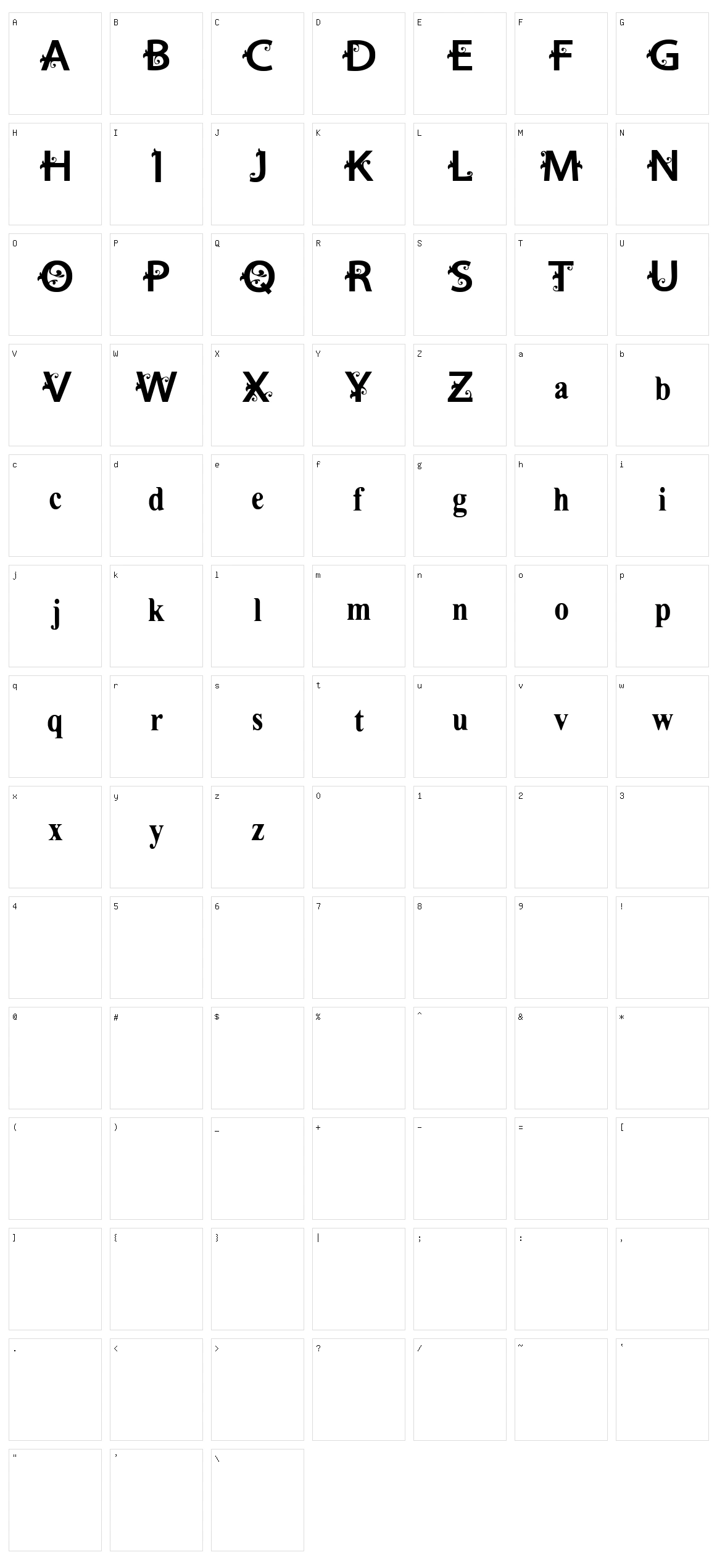 VTKS Estilosa Character Set