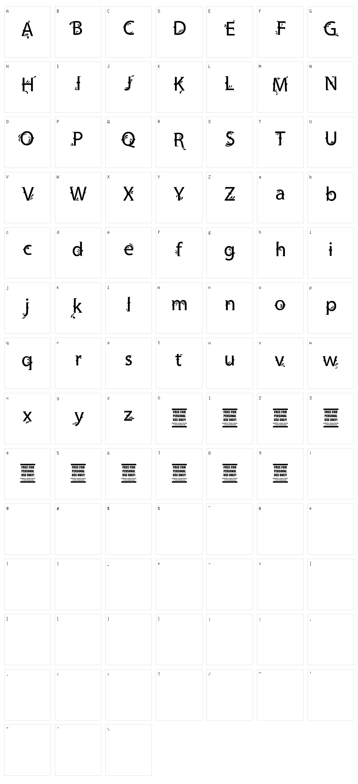 Vtks Friendly Character Set